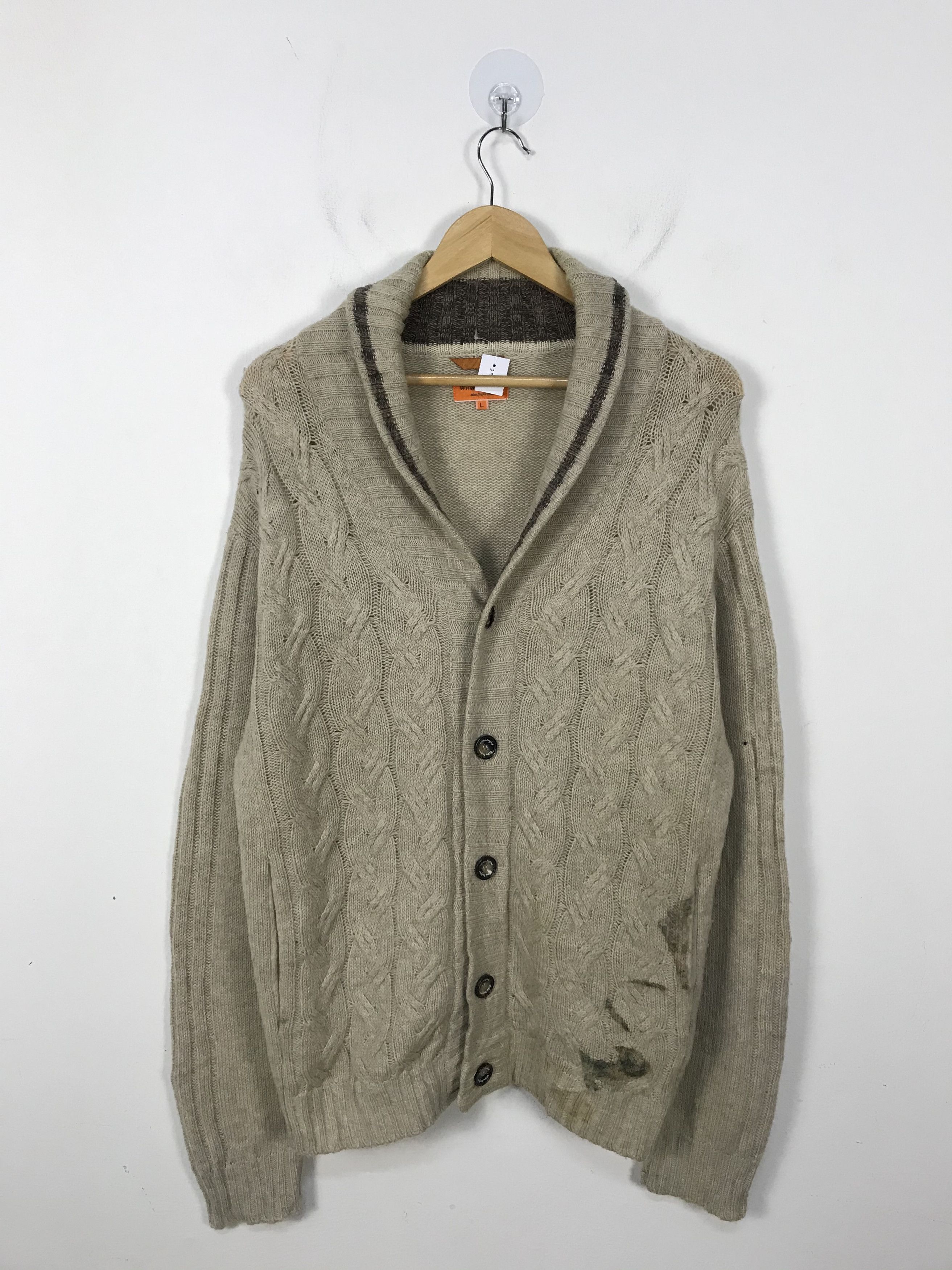 Wilkes Bashford Shawl Collar Cable Knit Cardigan #2744