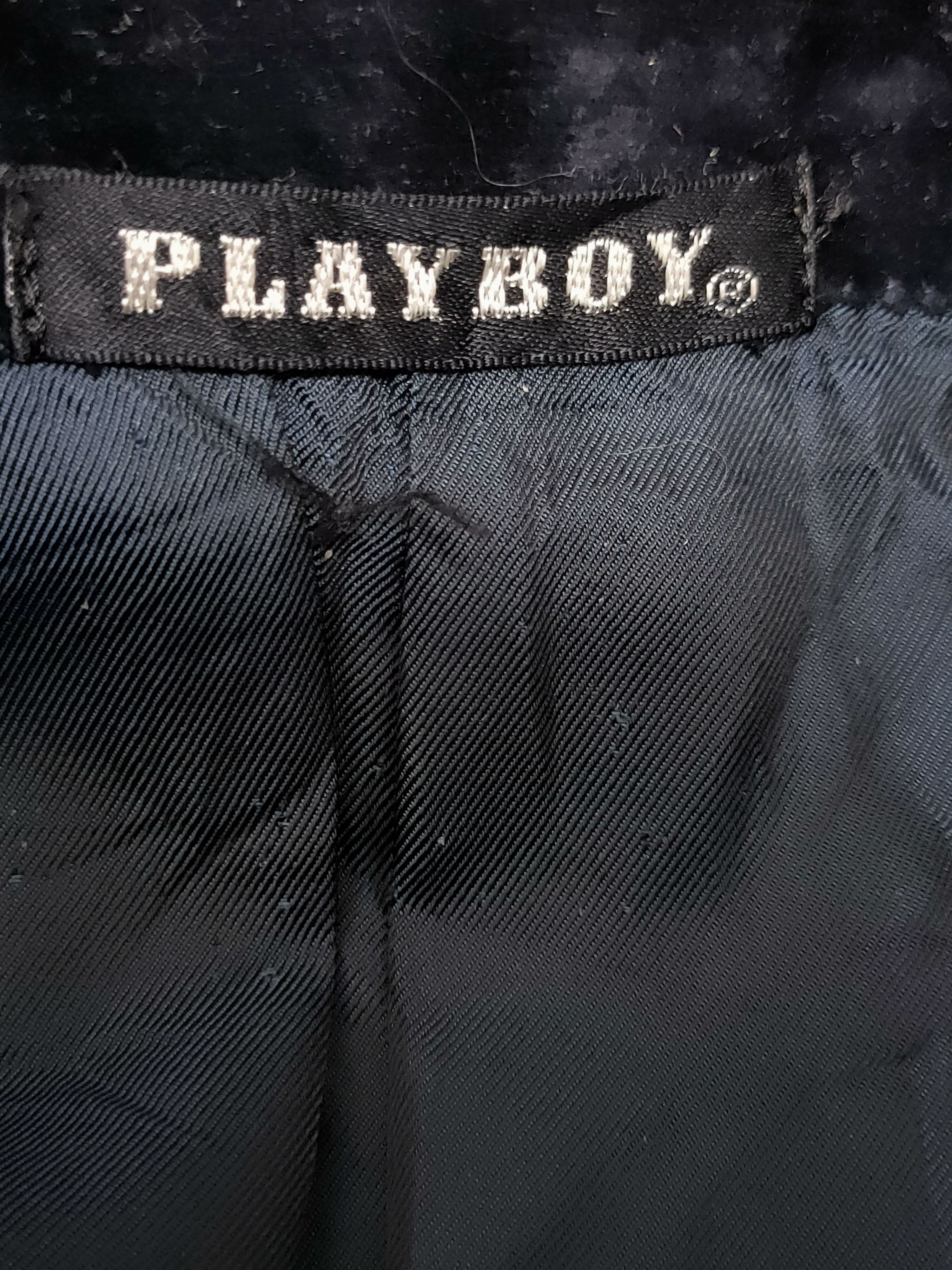 Playboy Playboy blazer velvet blue black vintage Size 44L - 4 Thumbnail