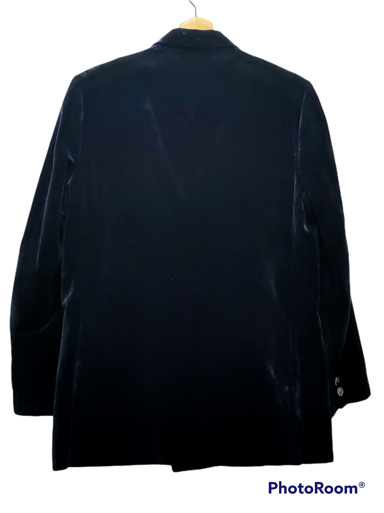 Playboy Playboy blazer velvet blue black vintage Size 44L - 9 Thumbnail