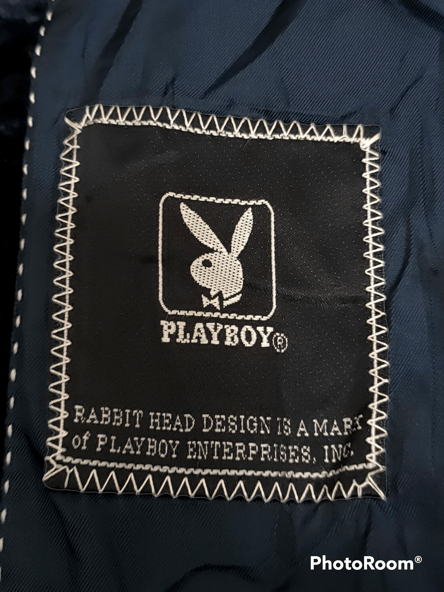 Playboy Playboy blazer velvet blue black vintage Size 44L - 3 Thumbnail