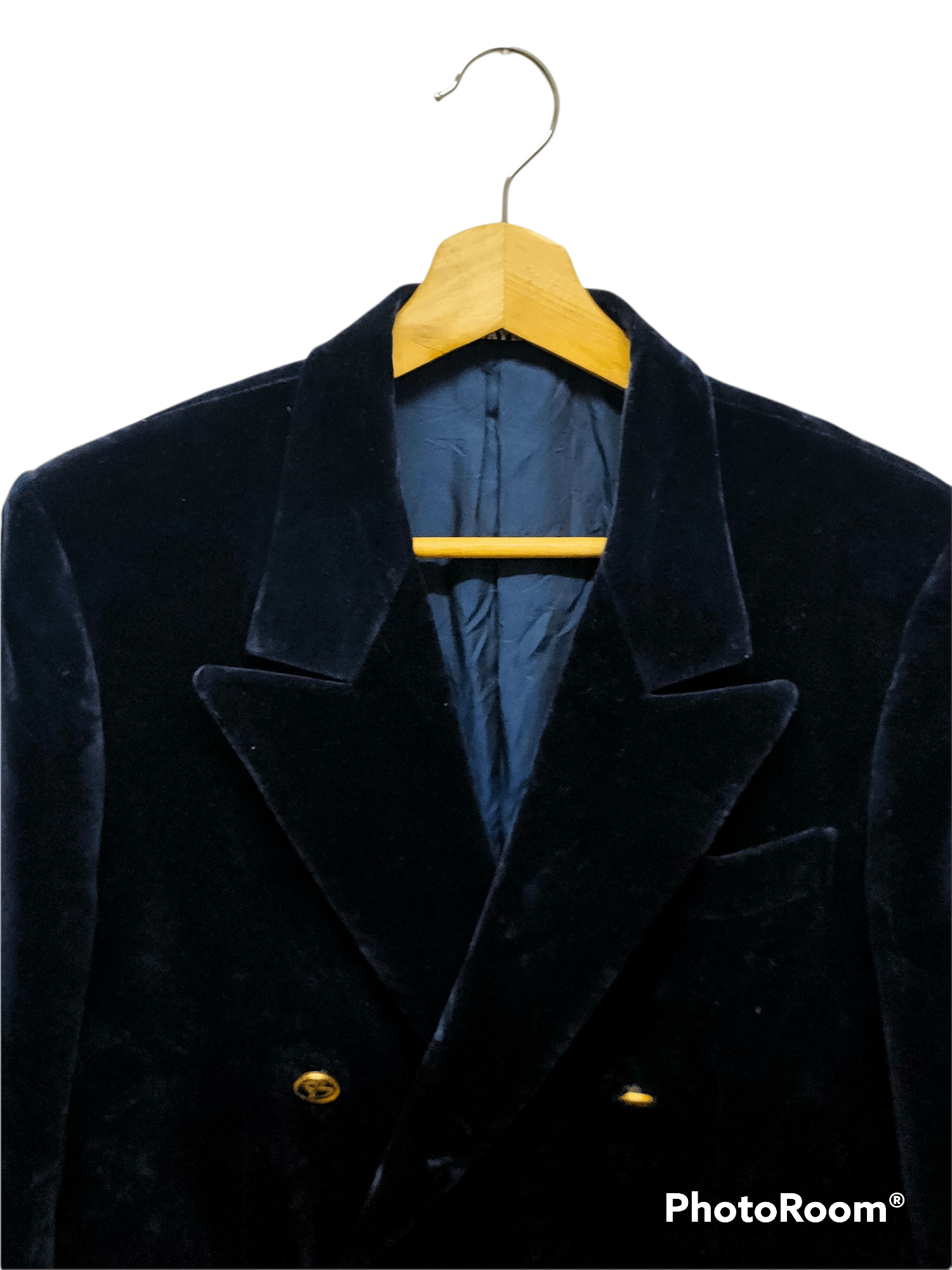 Playboy Playboy blazer velvet blue black vintage Size 44L - 2 Thumbnail