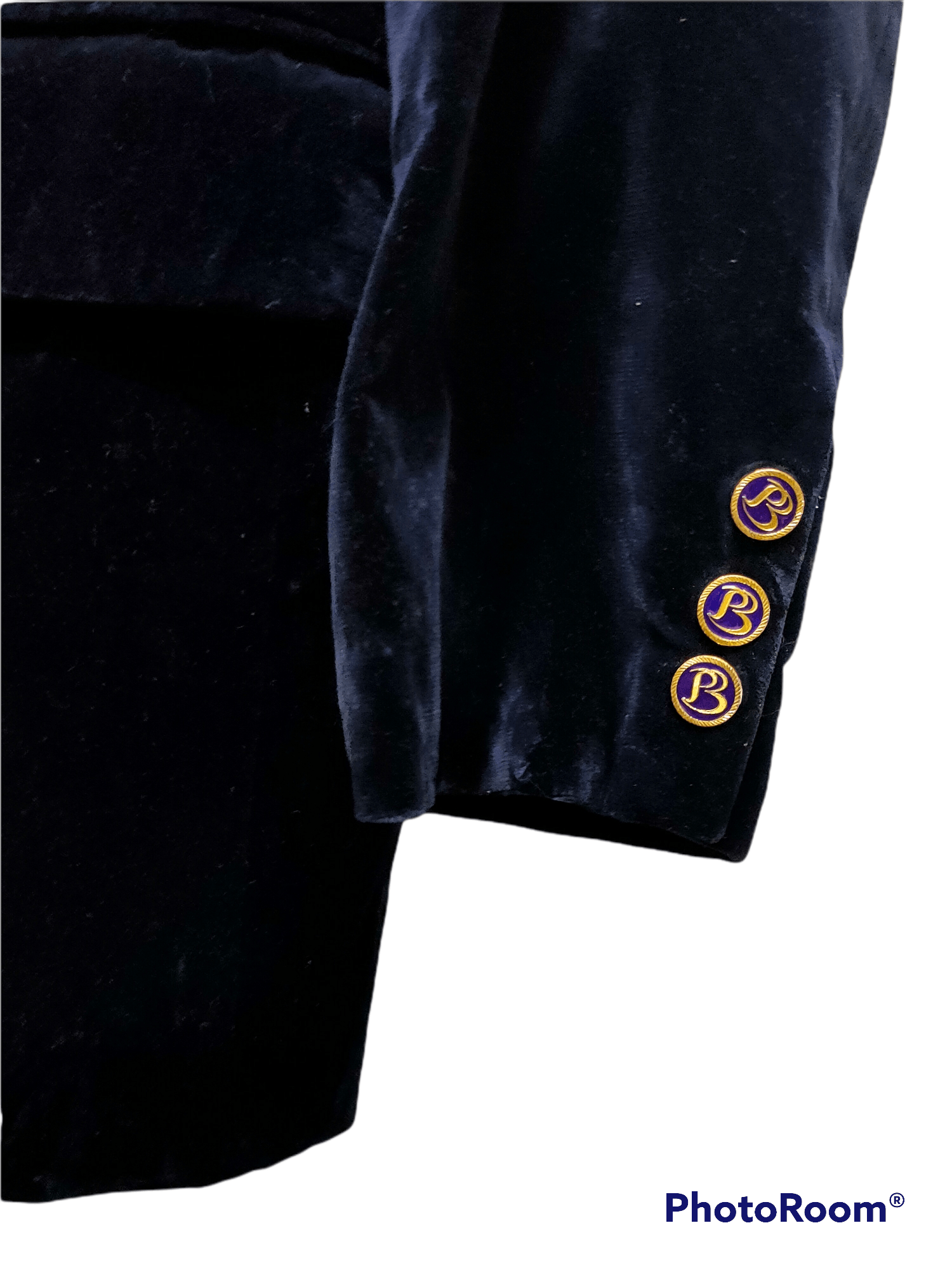 Playboy Playboy blazer velvet blue black vintage Size 44L - 6 Thumbnail