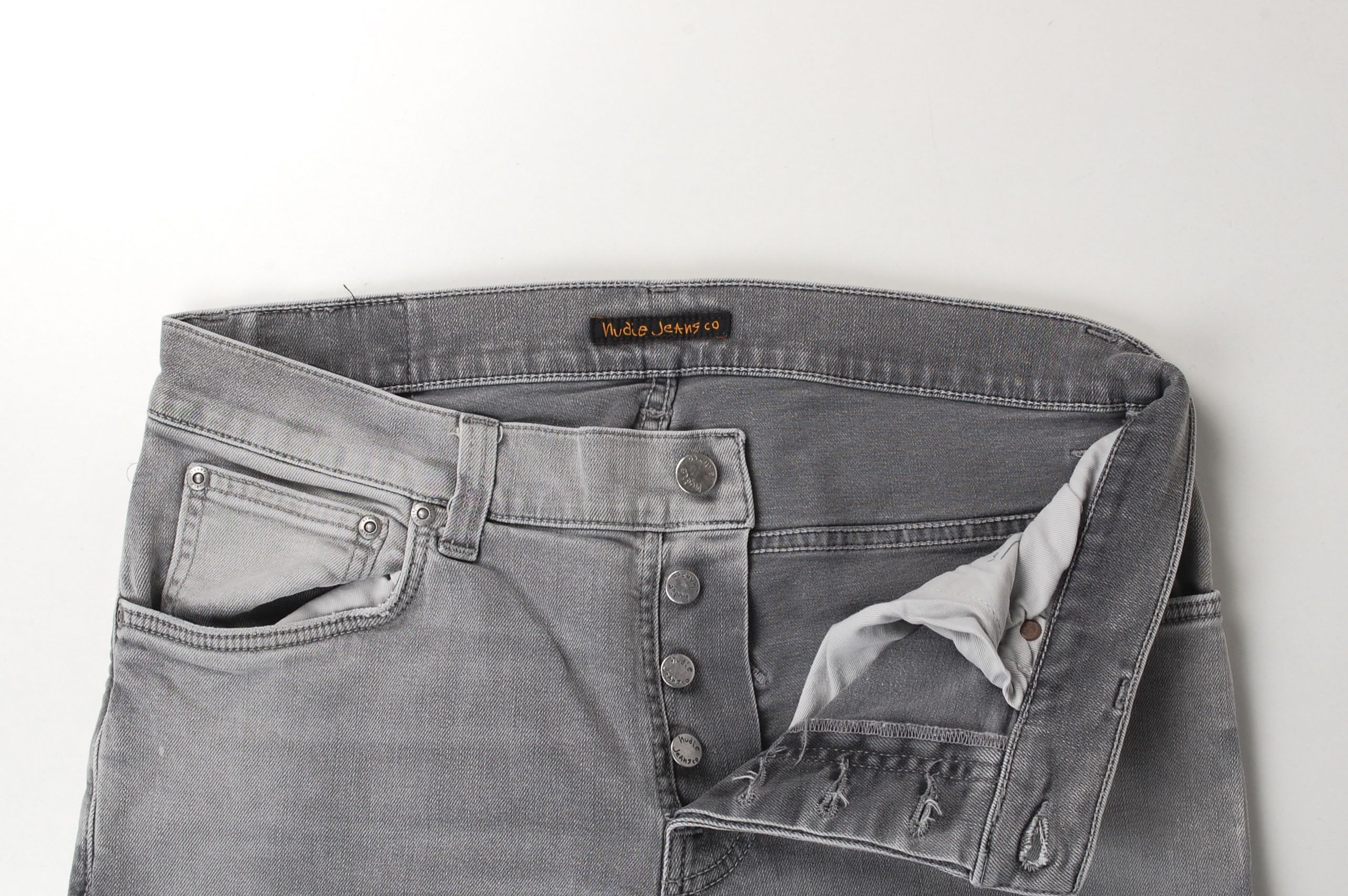 Nudie Jeans Nudie Jeans Grim Tim Light Grey Trashed Size US 31 - 3 Thumbnail