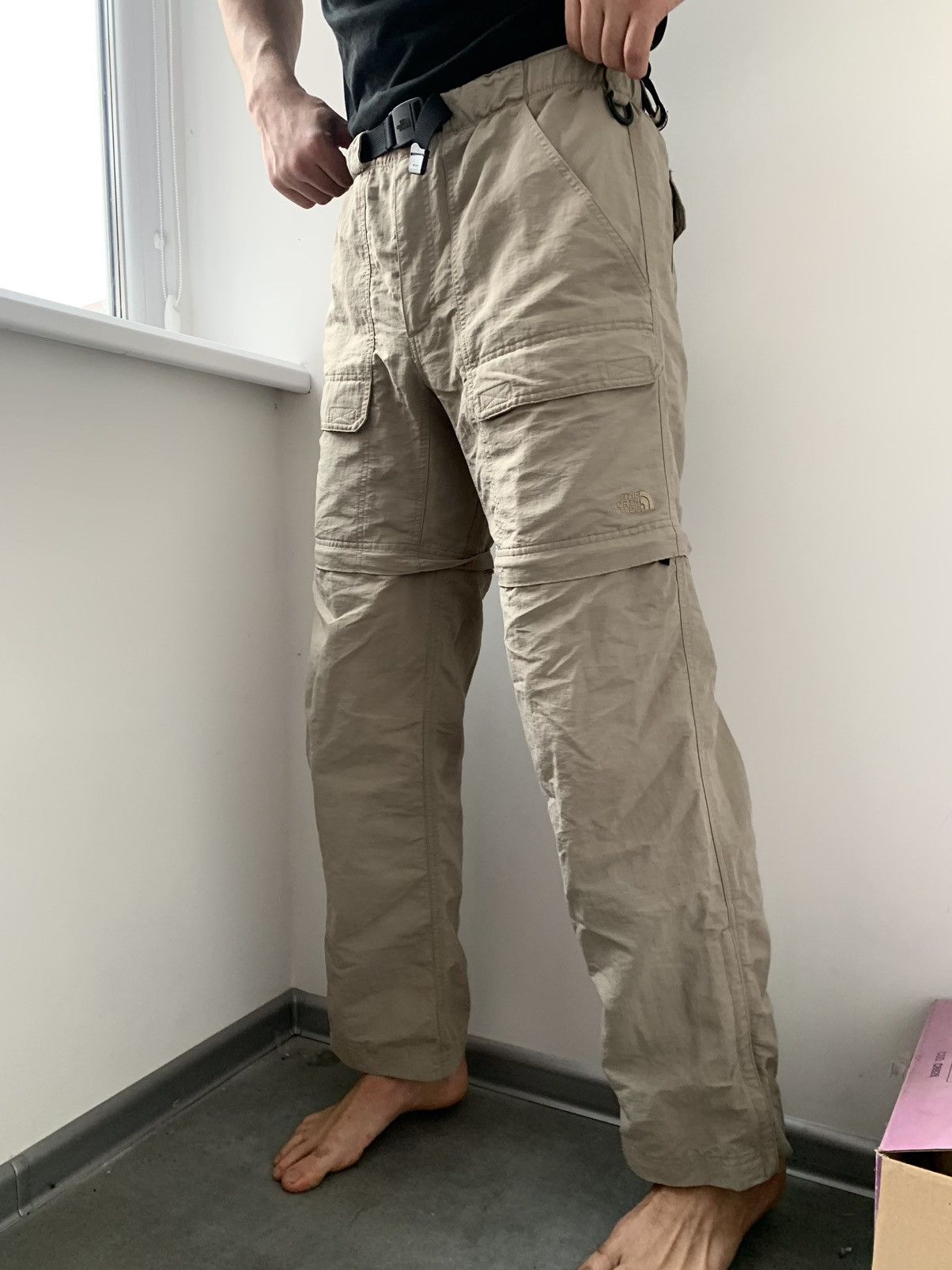 TNF vintage cargo nylon transformer pants grey multipocket