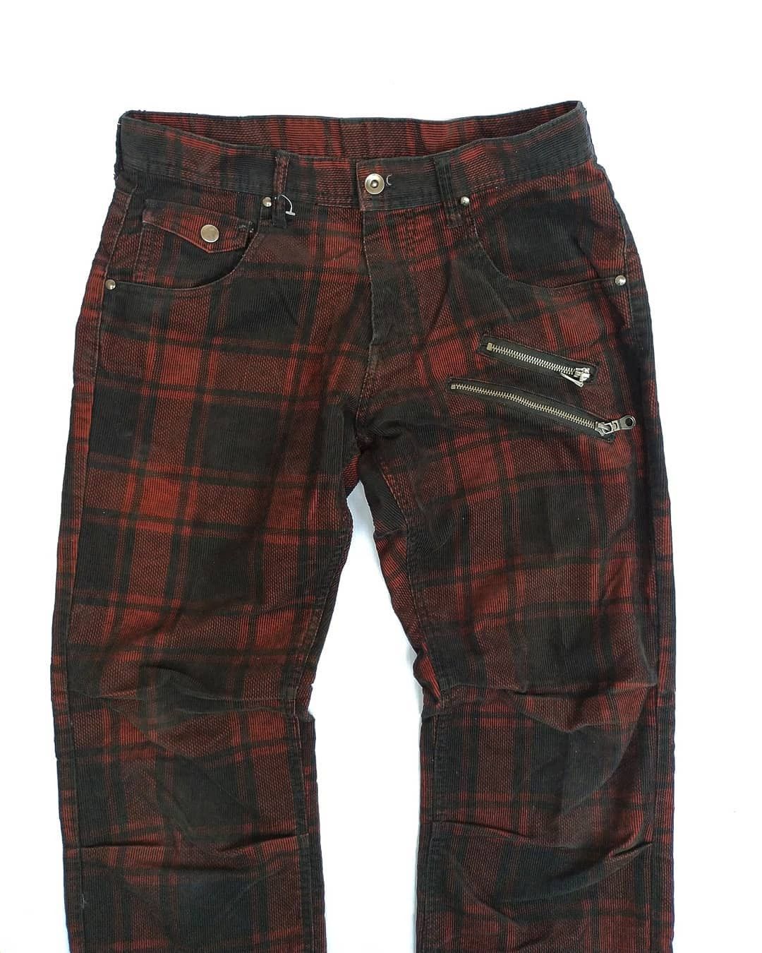 If Six Was Nine 2000s Archive Corduroy Punk Pants Tartan Plaid Size US 31 - 9 Thumbnail