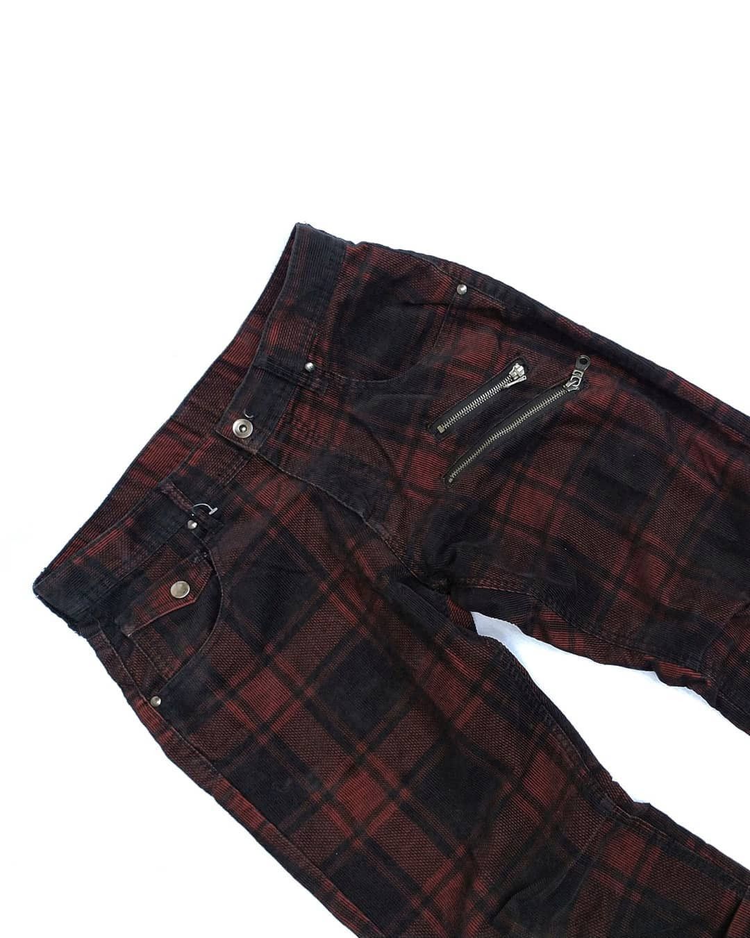 If Six Was Nine 2000s Archive Corduroy Punk Pants Tartan Plaid Size US 31 - 7 Thumbnail