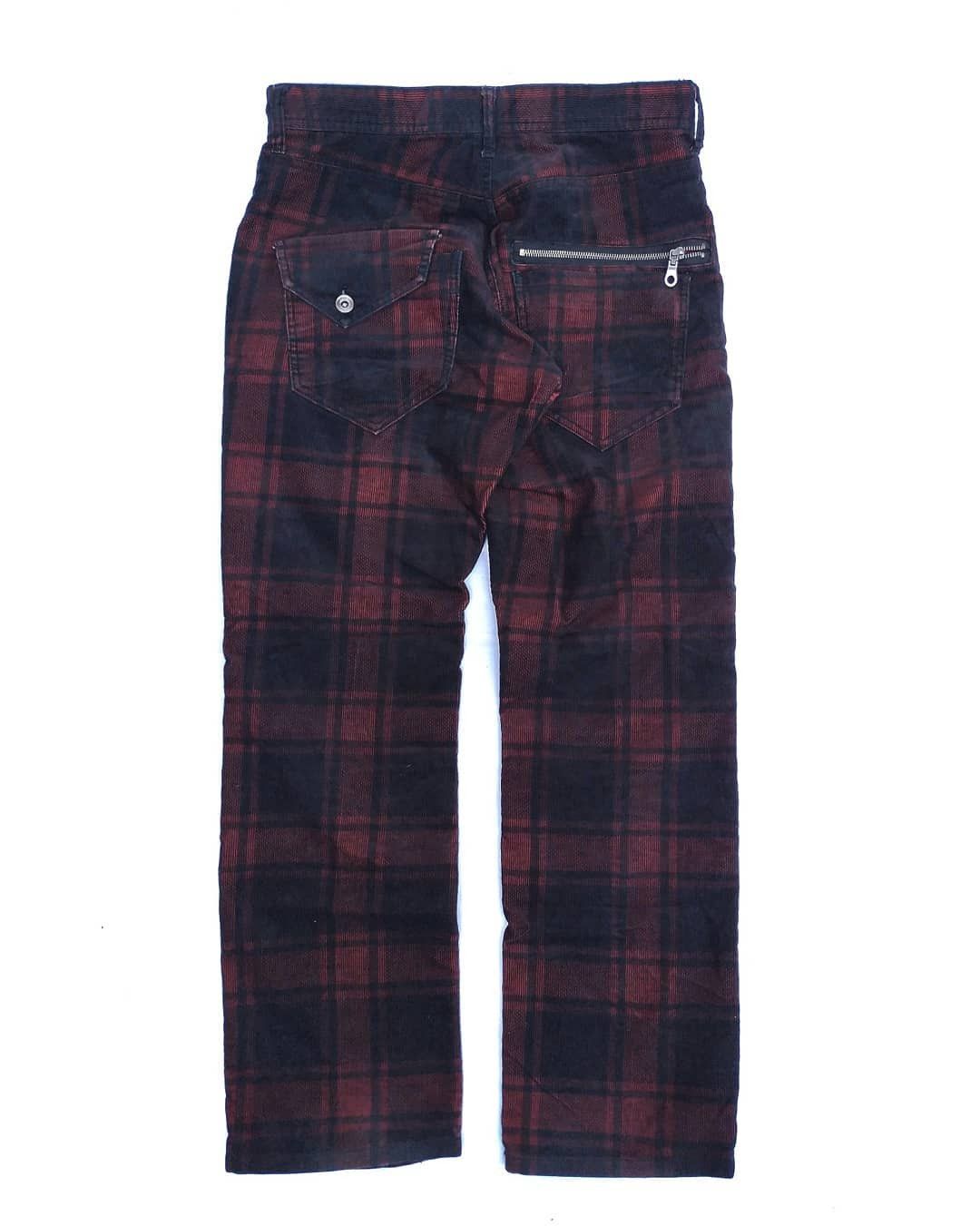 If Six Was Nine 2000s Archive Corduroy Punk Pants Tartan Plaid Size US 31 - 8 Thumbnail