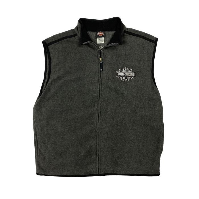 Vintage Grey Vintage Harley Davidson Fleece Vest Grailed