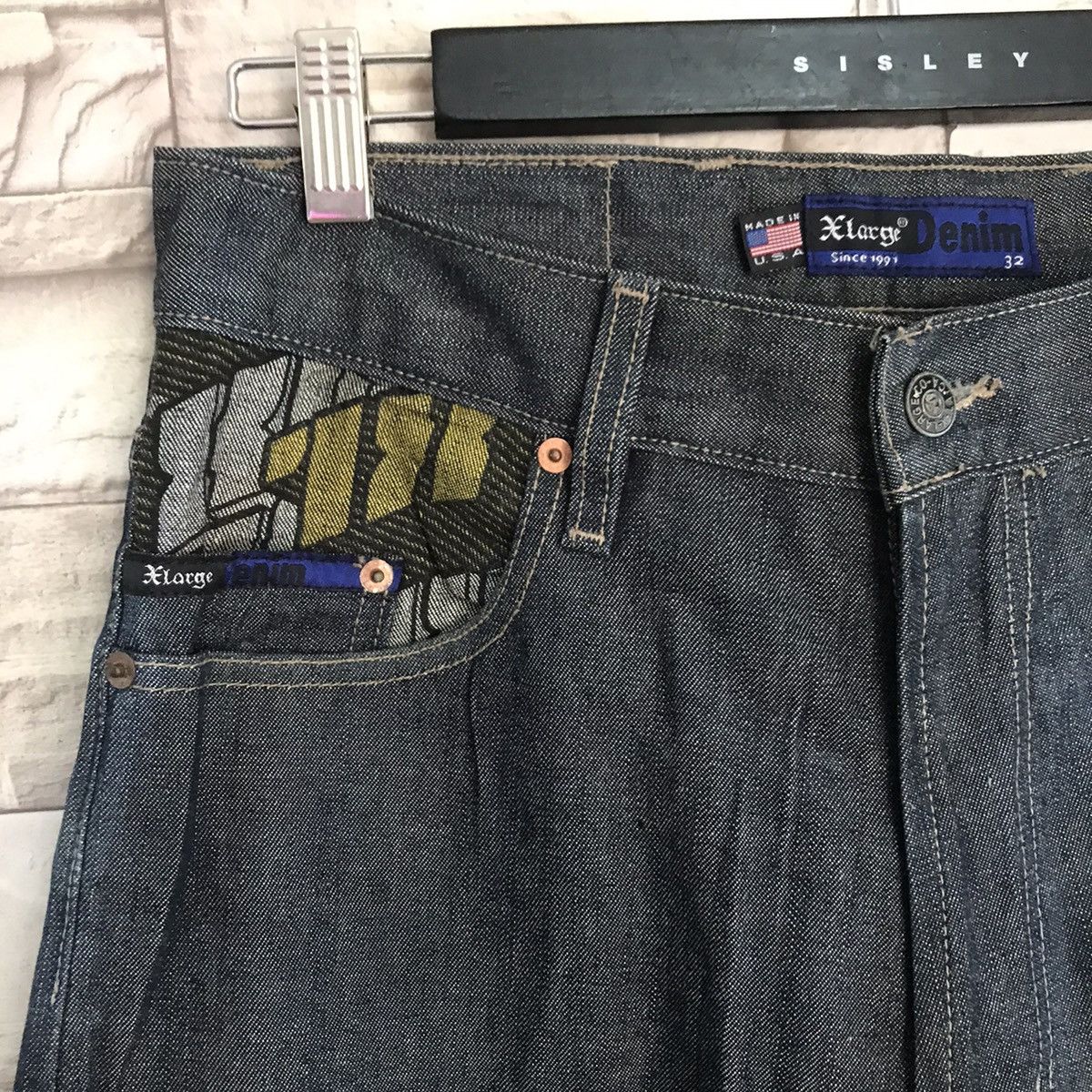 X-LARGE Vintage 90s XLARGE Denim Full Print Made in USA Size US 32 / EU 48 - 6 Thumbnail