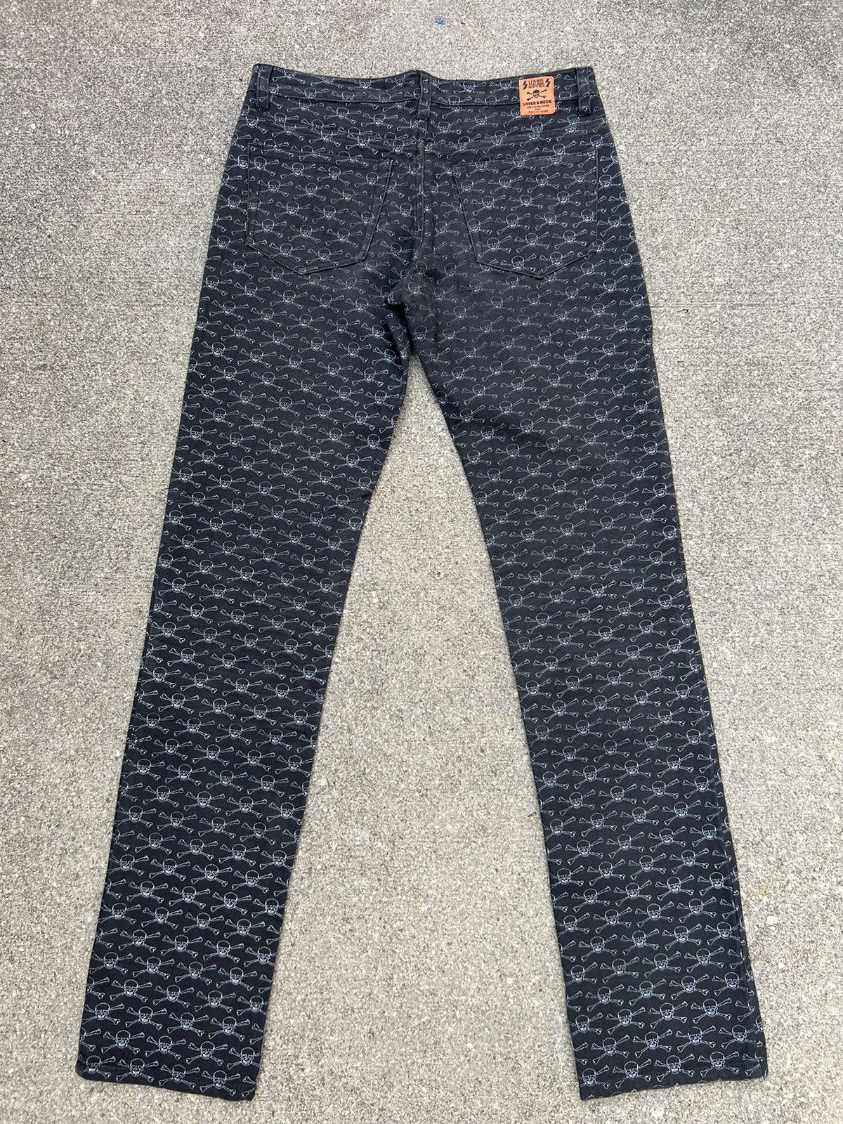 Super Lovers Lover’s Rock Japan Skull Cross Bone Monogram Denim Pant Size US 28 / EU 44 - 5 Thumbnail