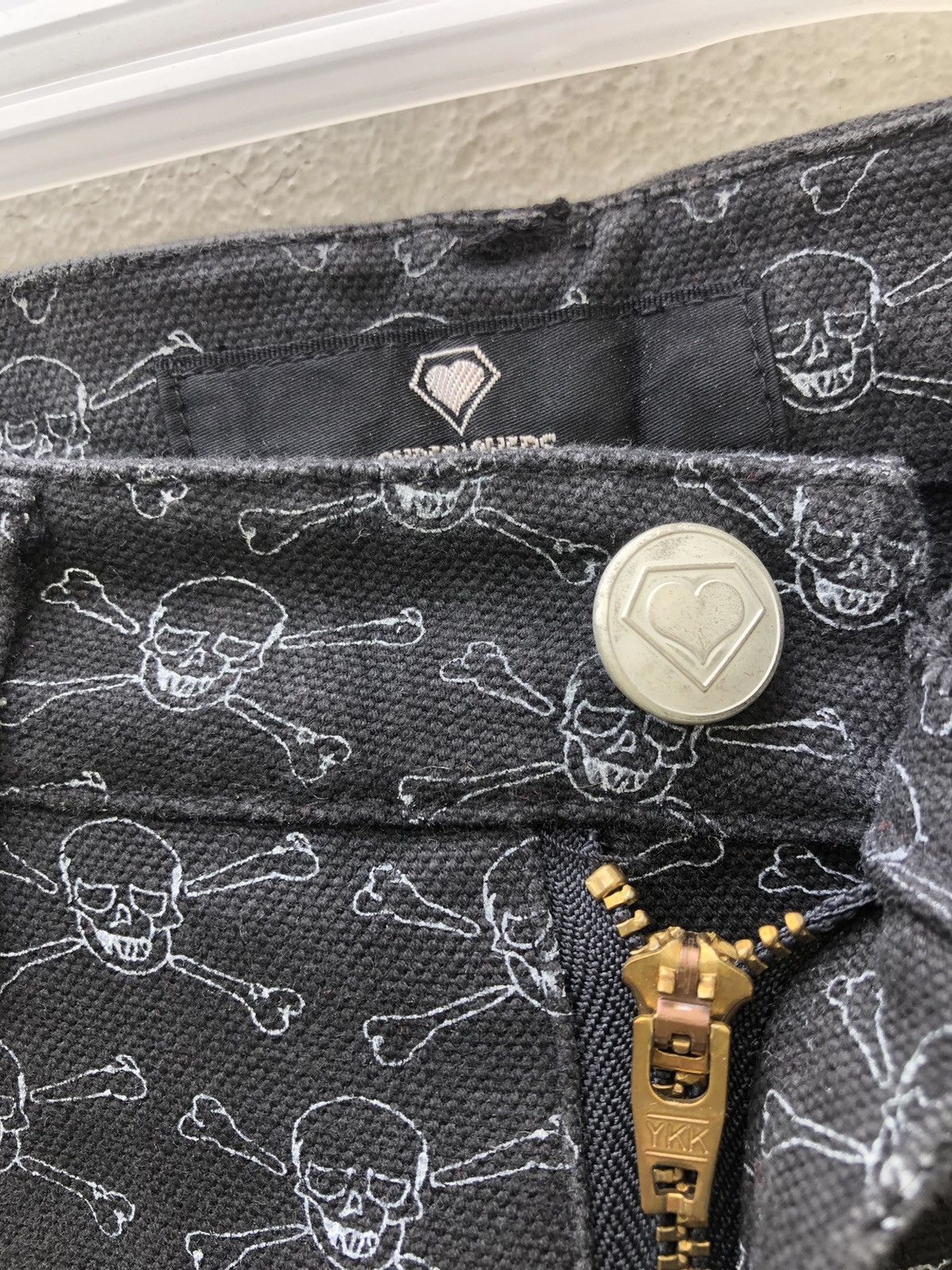 Super Lovers Lover’s Rock Japan Skull Cross Bone Monogram Denim Pant Size US 28 / EU 44 - 8 Thumbnail