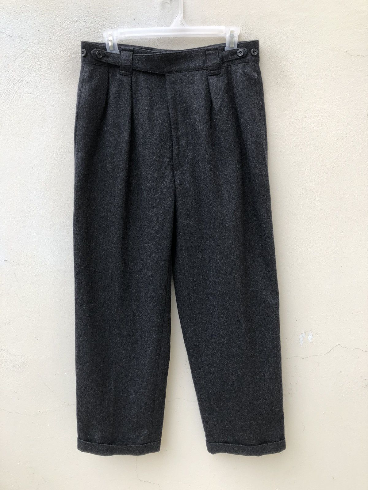 Japanese Brand Vintage 80s Jun Men Japan Black Wool Gurkha Trouser Pant Size US 30 / EU 46 - 1 Thumbnail