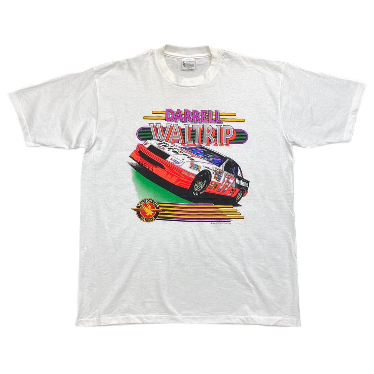 Vintage NASCAR AOP Shirt Size outlets Medium 1990's Darrel Waltrip Fruit of the Loom Car