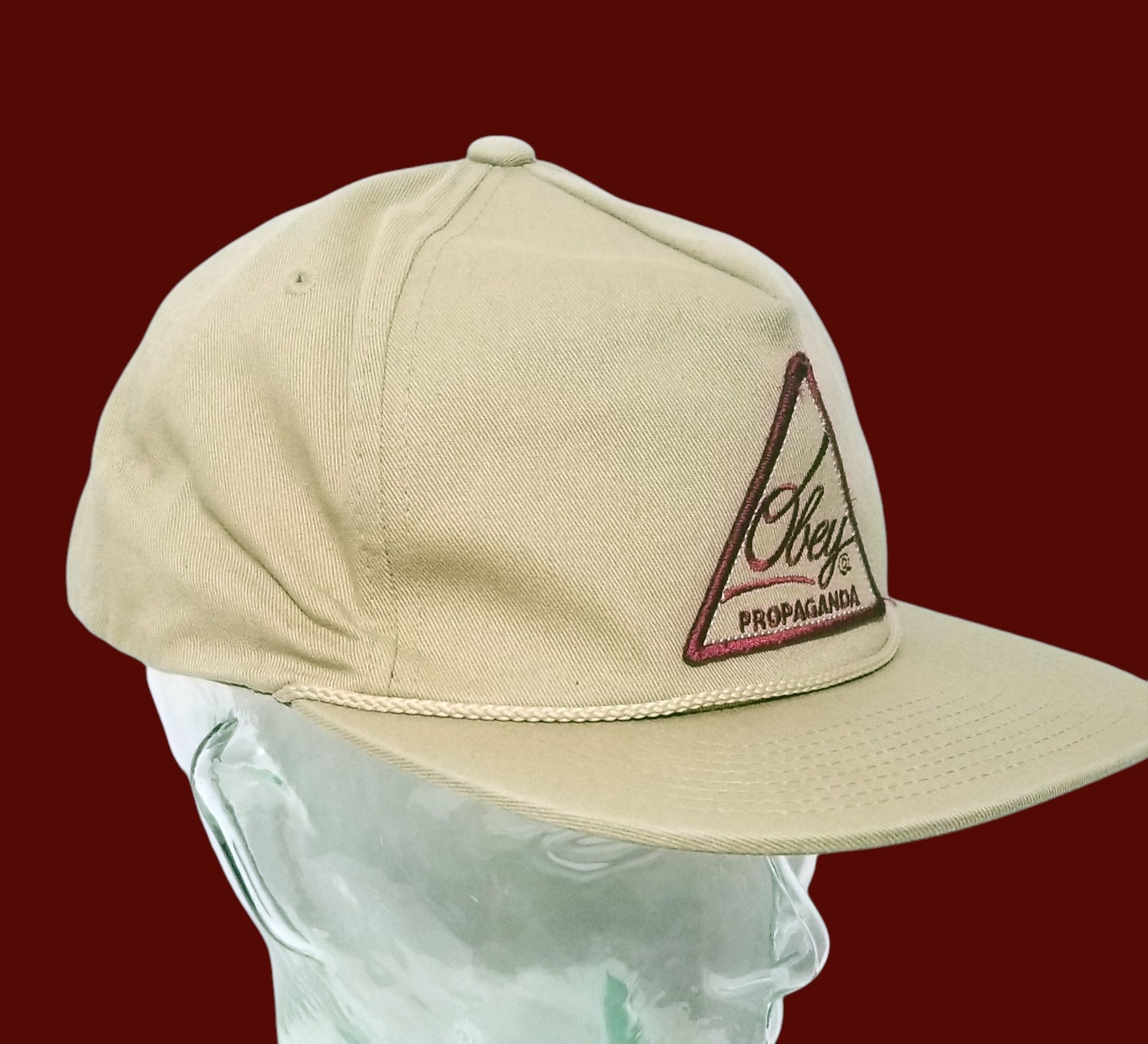 Obey Obey Propaganda SnapBack One Size Khaki/Maroon Hat Cap Size ONE SIZE - 4 Thumbnail
