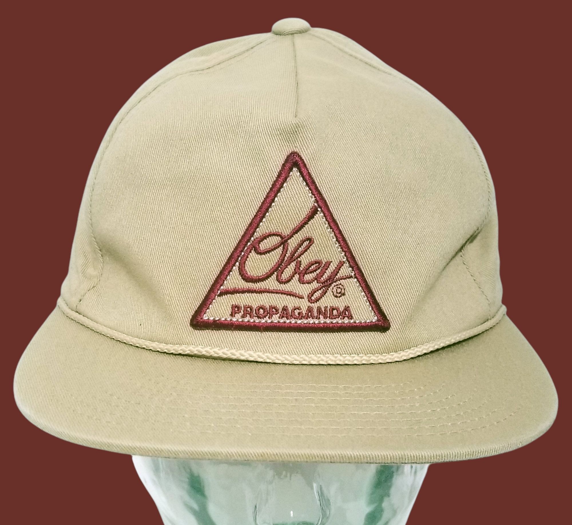Obey Obey Propaganda SnapBack One Size Khaki/Maroon Hat Cap Size ONE SIZE - 1 Thumbnail