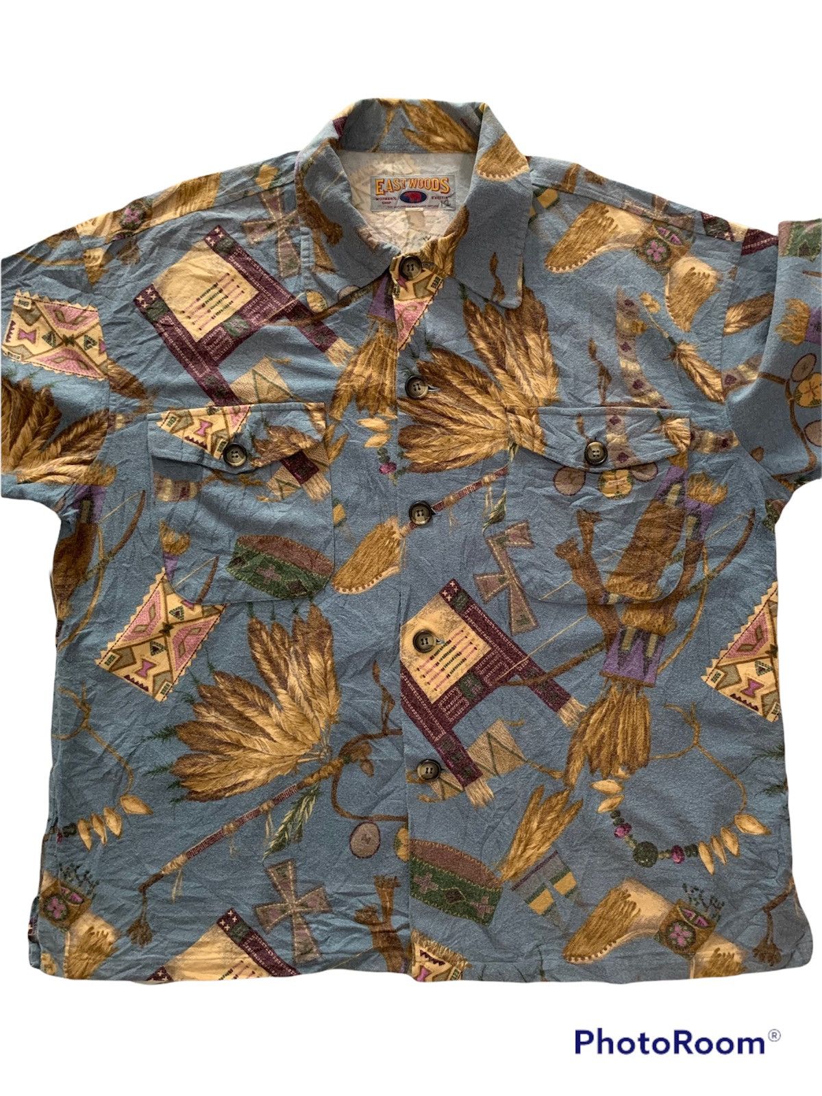 Vintage eastwoods flanel button up overprint archery bow