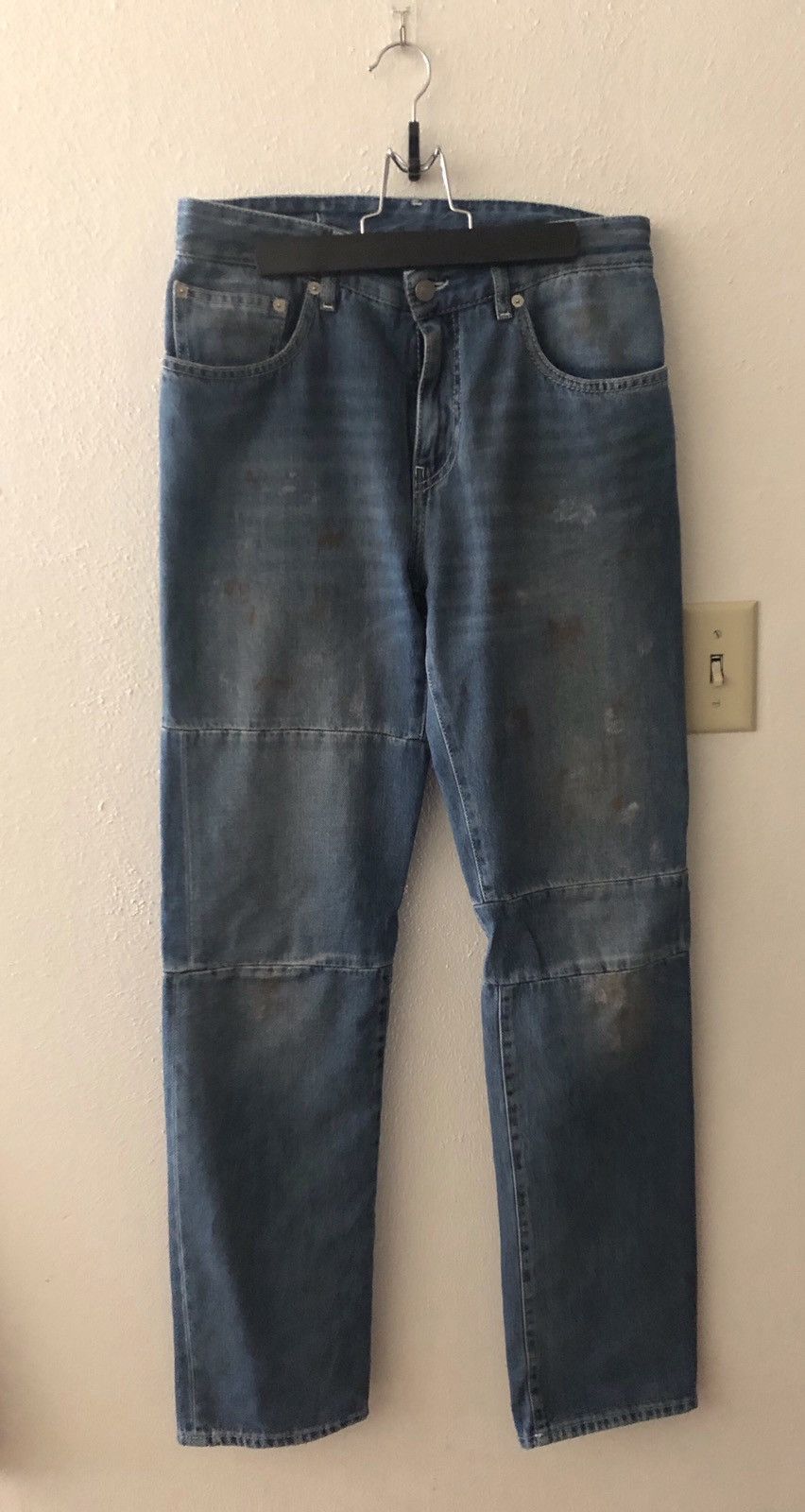 image of Maison Margiela Marginal Mm6 Painter Denim Jeans in Blue, Men's (Size 30)