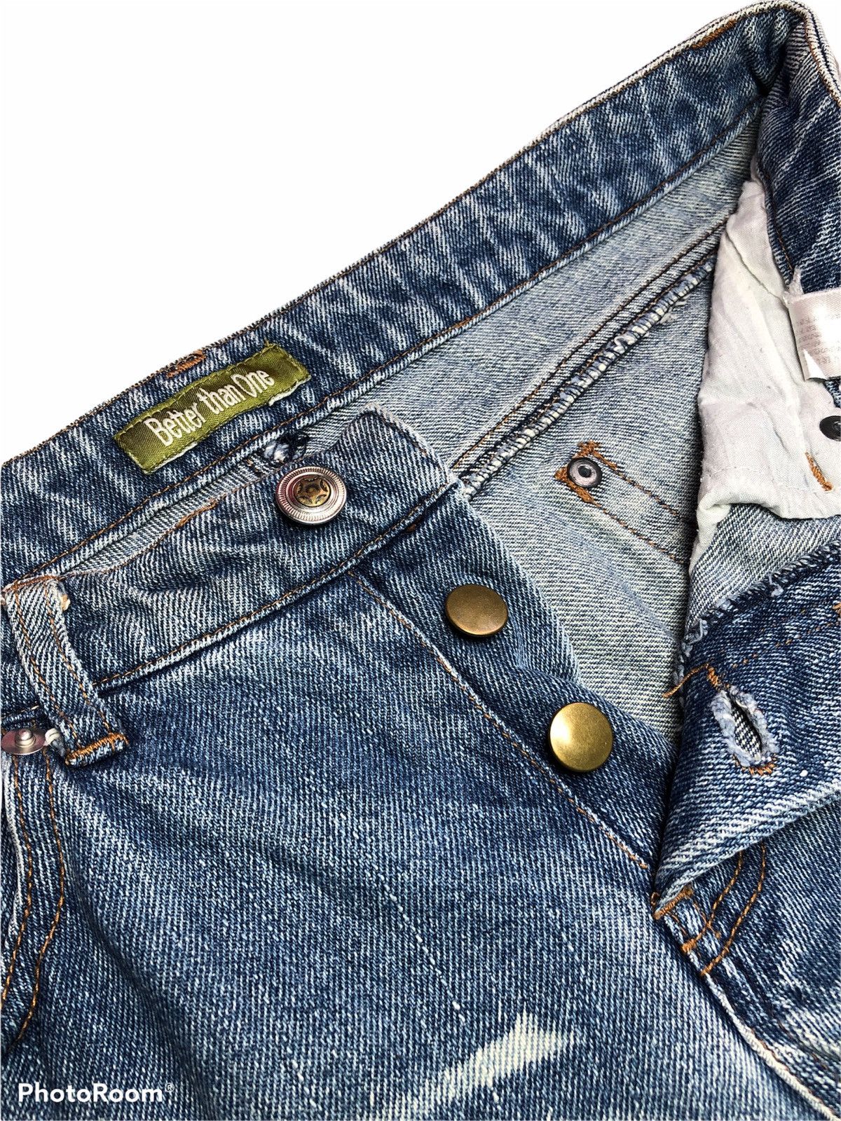 Japanese Brand patchwork distressed denim by better than one Size US 31 - 8 Thumbnail