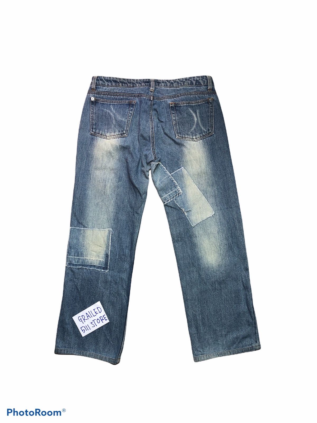 Japanese Brand patchwork distressed denim by better than one Size US 31 - 2 Thumbnail