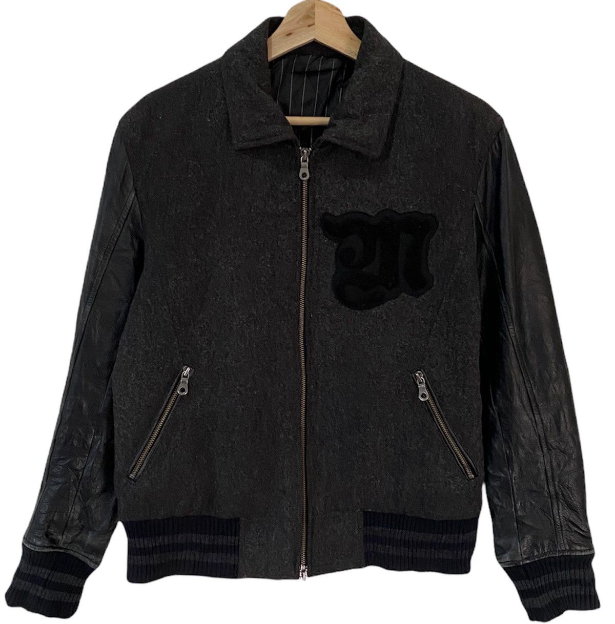 Nicole Club 🔥VINTAGE MONSIEUR NICOLE WOOL LEATHER SLEEVE VARSITY JACKET Size US M / EU 48-50 / 2 - 1 Thumbnail