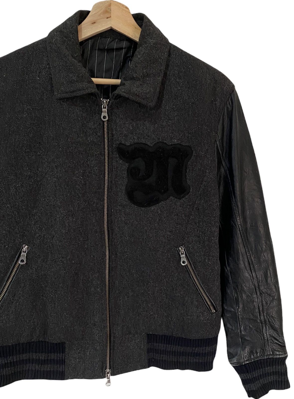 Nicole Club 🔥VINTAGE MONSIEUR NICOLE WOOL LEATHER SLEEVE VARSITY JACKET Size US M / EU 48-50 / 2 - 4 Thumbnail