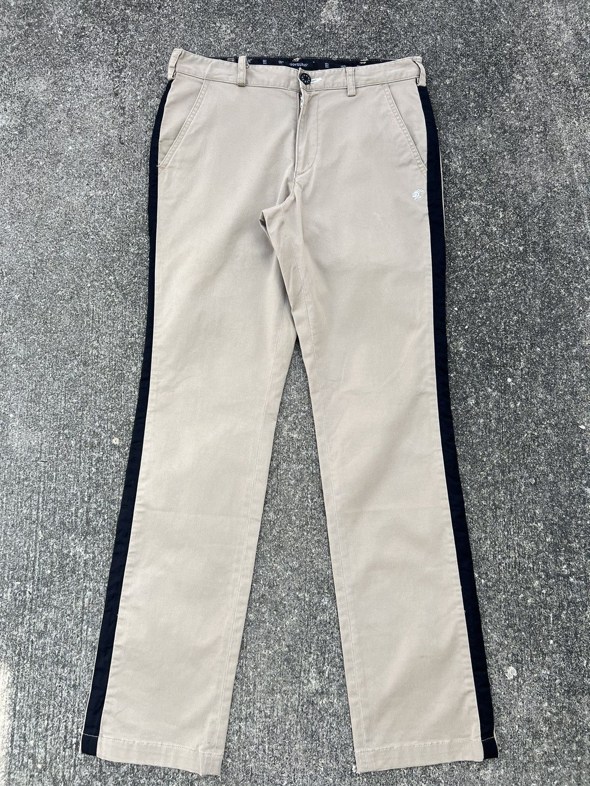 LOVELESS Japan Skull Cross Bone Side Tape Chino Trouser Pant