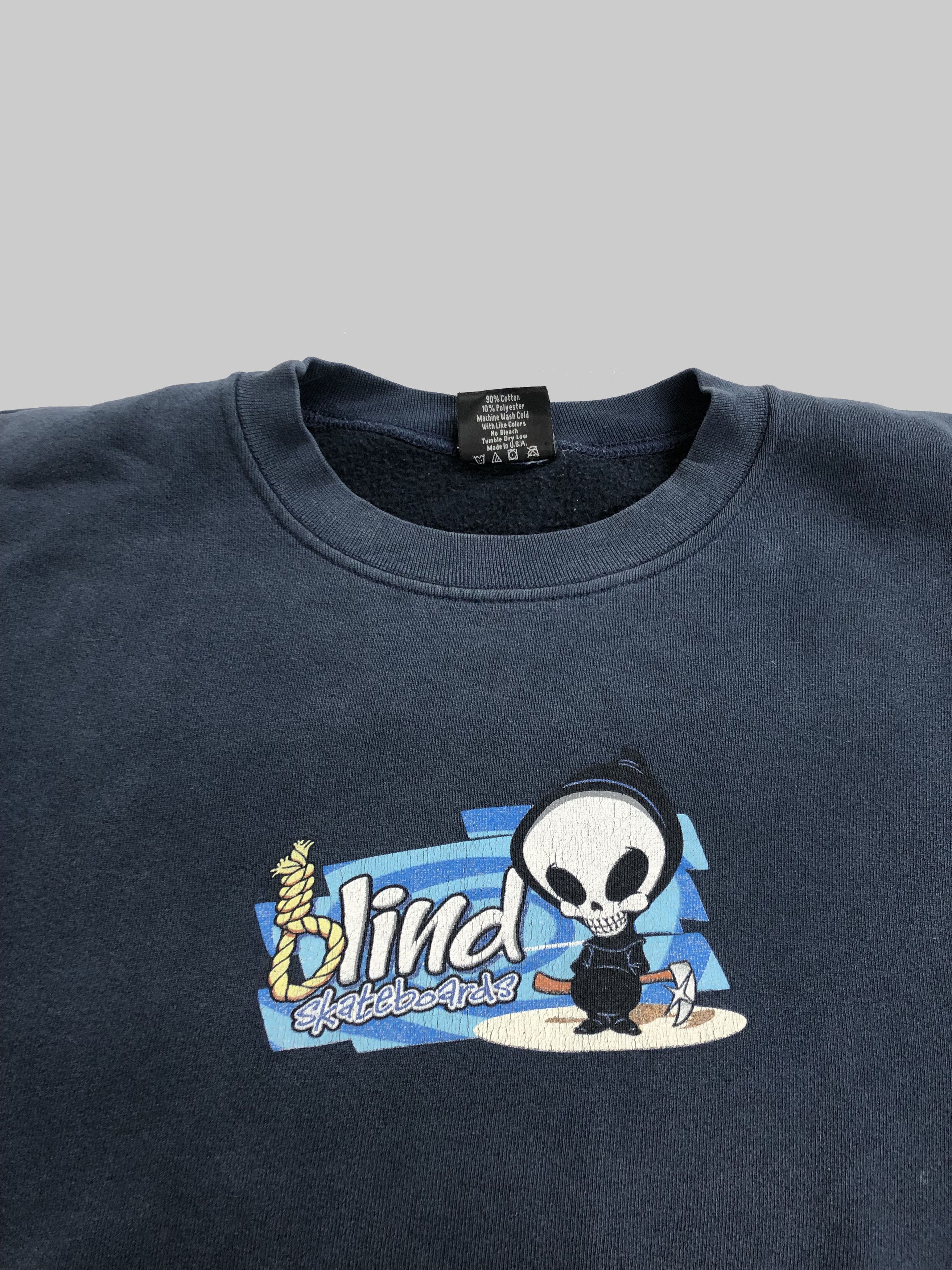 Hook-Ups Vintage 90s Blind Skateboards Reaper sweatshirt (Workshop) Size US L / EU 52-54 / 3 - 2 Thumbnail
