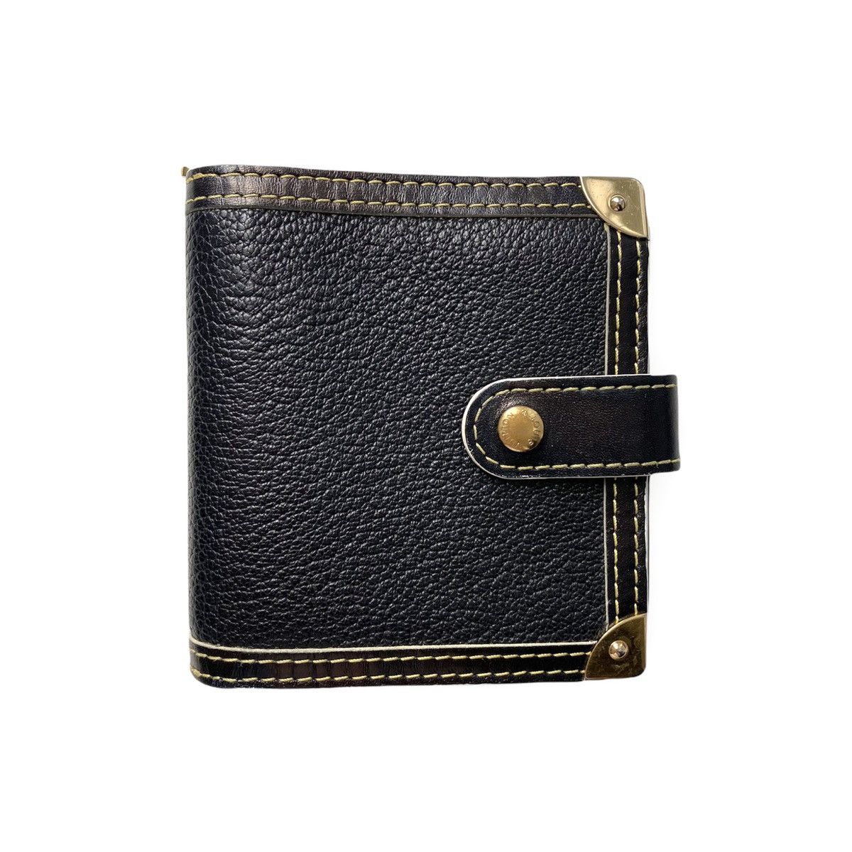 LOUIS VUITTON Black Leather Suhali Compact Zippy Wallet
