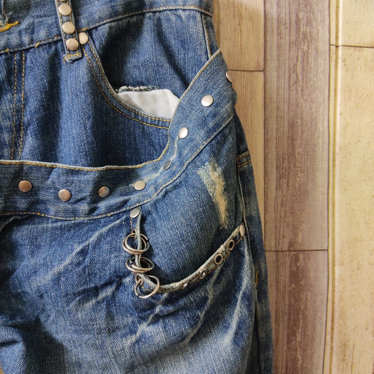 Japanese Brand × Seditionaries HPP HOLLYWOOD Double Waist Bondage Style Denim Pants Size US 32 / EU 48 - 4 Thumbnail