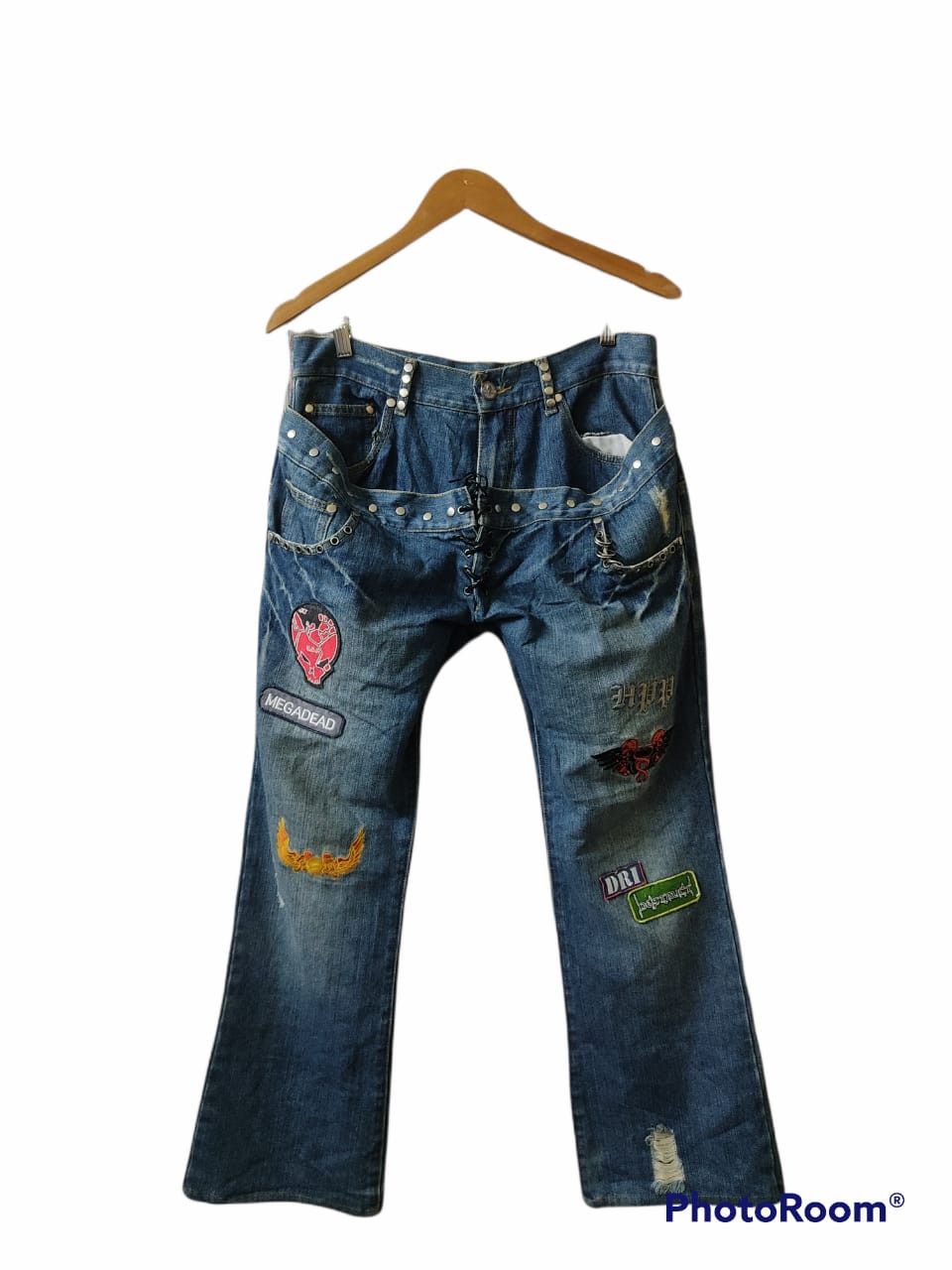 Japanese Brand × Seditionaries HPP HOLLYWOOD Double Waist Bondage Style Denim Pants Size US 32 / EU 48 - 1 Thumbnail