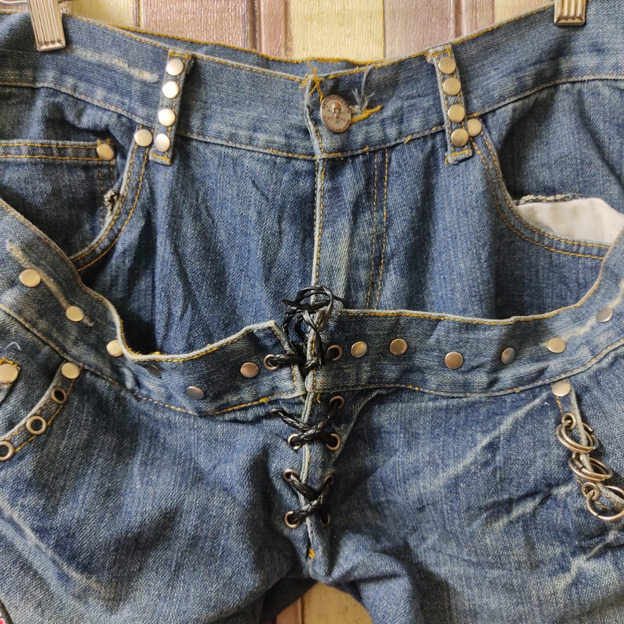 Japanese Brand × Seditionaries HPP HOLLYWOOD Double Waist Bondage Style Denim Pants Size US 32 / EU 48 - 7 Thumbnail