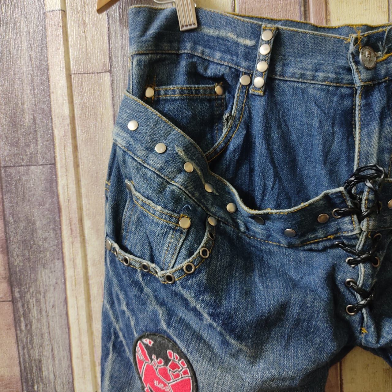 Japanese Brand × Seditionaries HPP HOLLYWOOD Double Waist Bondage Style Denim Pants Size US 32 / EU 48 - 5 Thumbnail