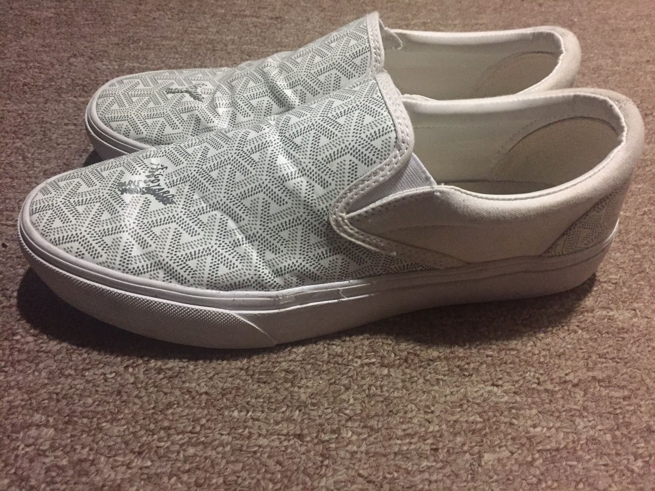 NEW Vans X Goyard Custom Made Slip-On Black Christpher Wanton Style RARE