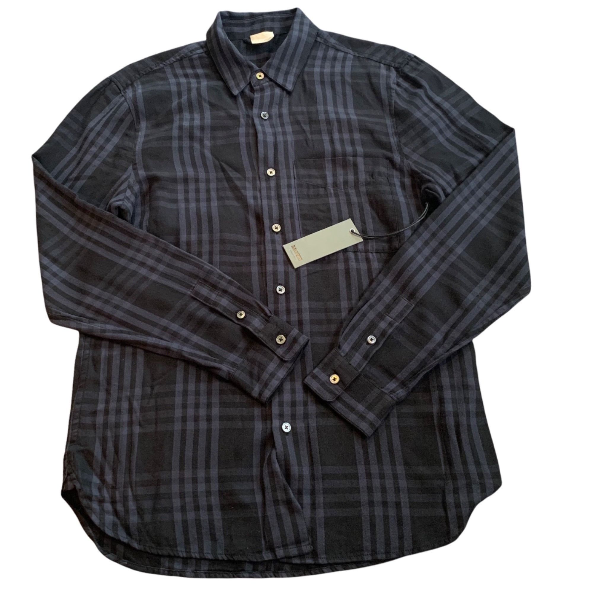 NWT Baldwin Navy Plaid Simon Button Down Shirt