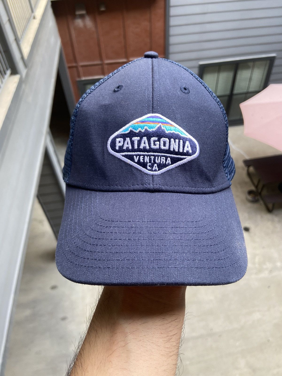 Patagonia Patagonia Hat Mens Snapback Green Mountain Logo Mesh Trucker  Adjustable Cap