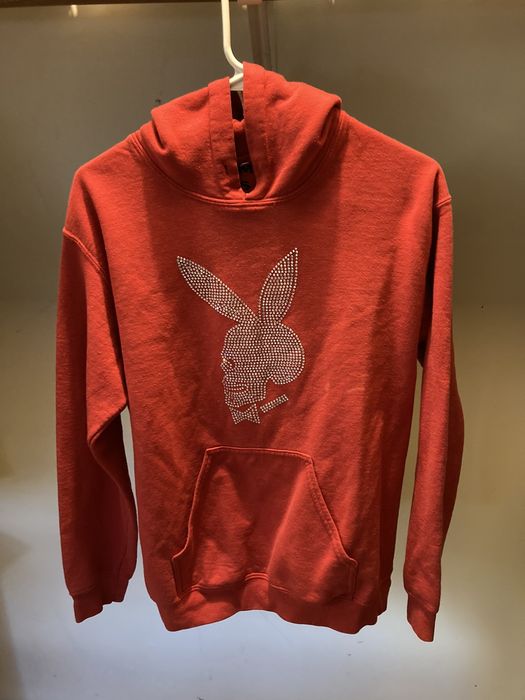 Playboy Red Rhinestone Activity Brand Hoodie Playboy Skull Blazzys