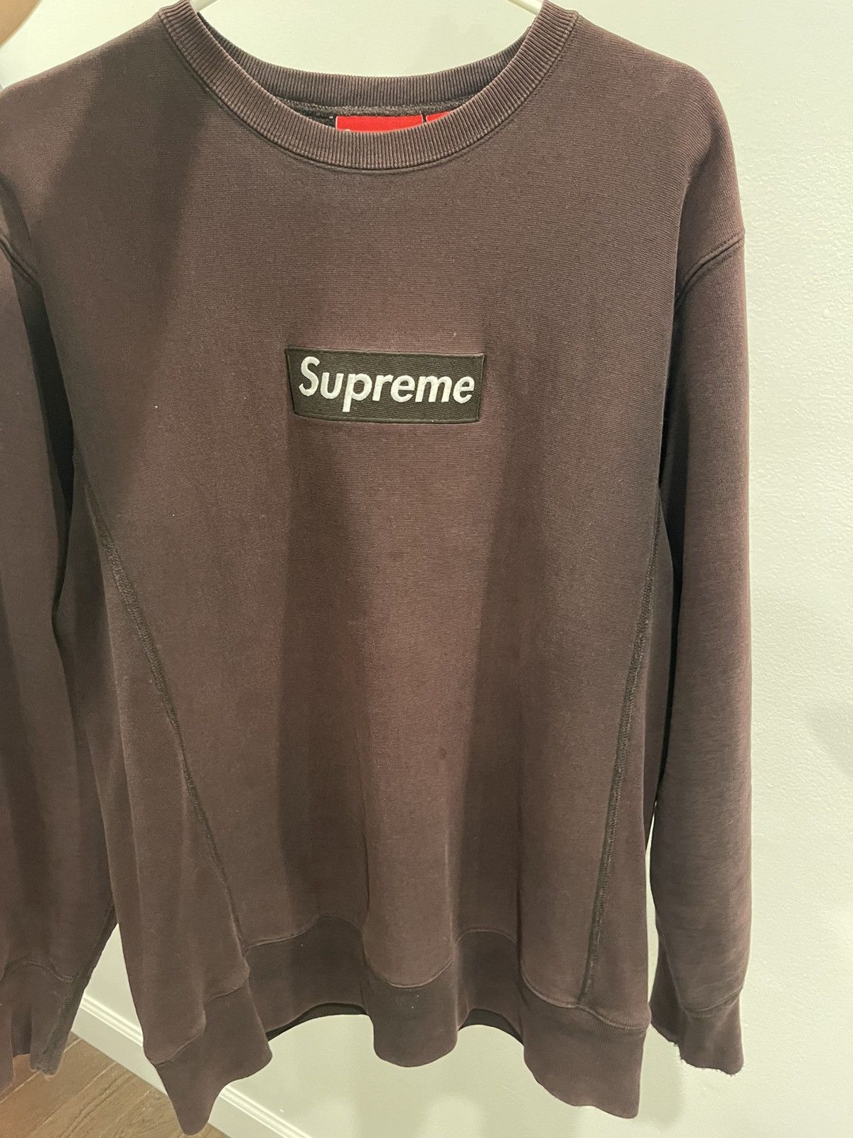 Supreme Box Logo Brown Crewneck | Grailed