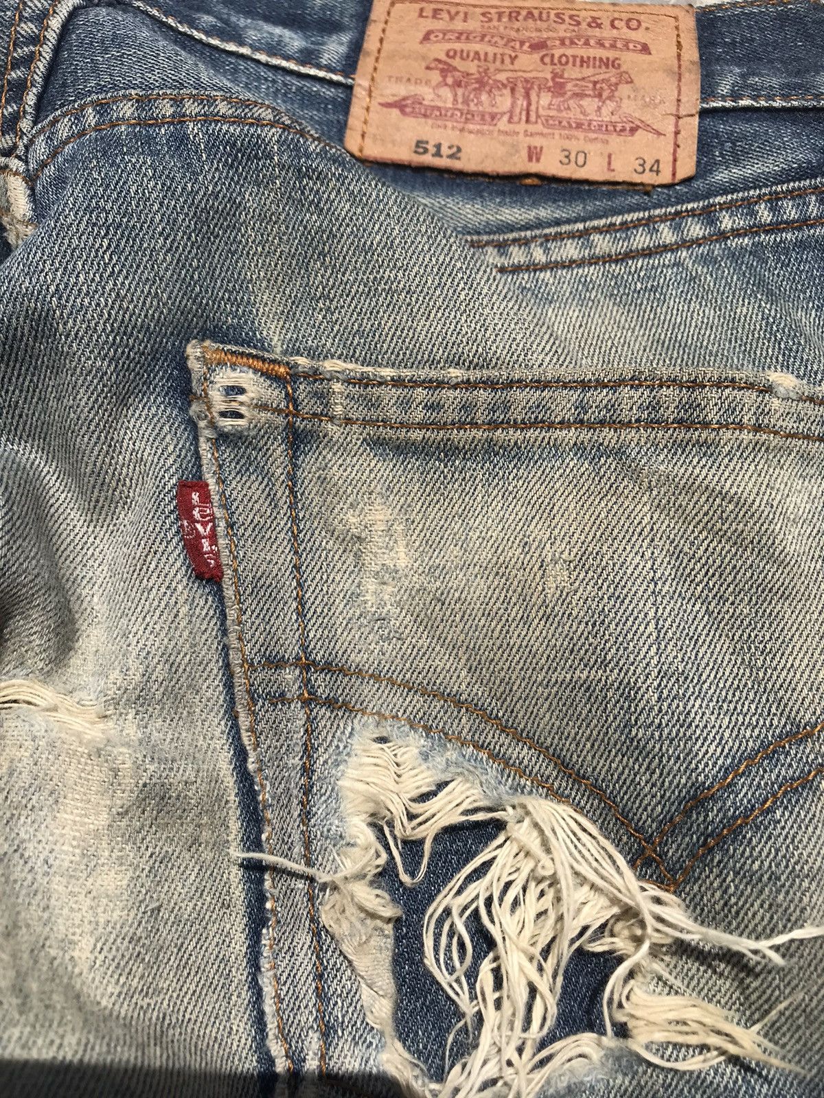 Levi's × Levi's Vintage Clothing FADED WASH DISTRESSED VTG LEVIS 512 DENIM JEANS W30 Size US 30 / EU 46 - 11 Thumbnail