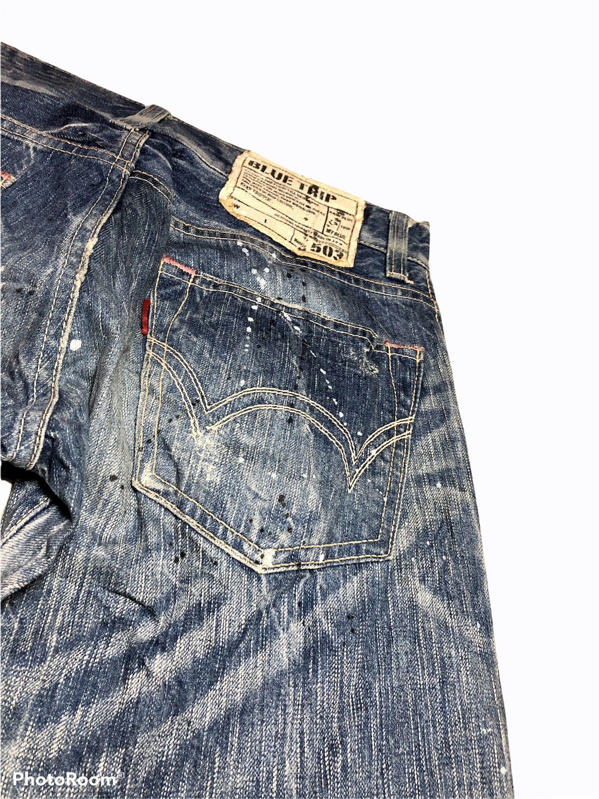 Edwin FLARED⚡️⚡️DISTRESSED PAINTED DENIM BY Edwin Size US 31 - 4 Thumbnail