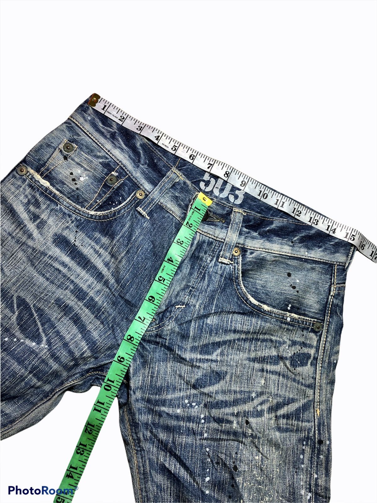 Edwin FLARED⚡️⚡️DISTRESSED PAINTED DENIM BY Edwin Size US 31 - 10 Thumbnail