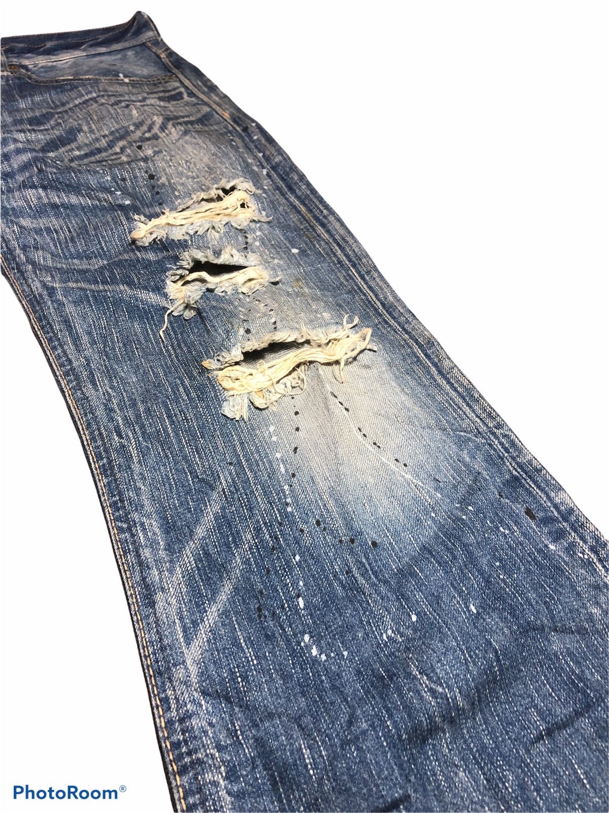 Edwin FLARED⚡️⚡️DISTRESSED PAINTED DENIM BY Edwin Size US 31 - 8 Thumbnail