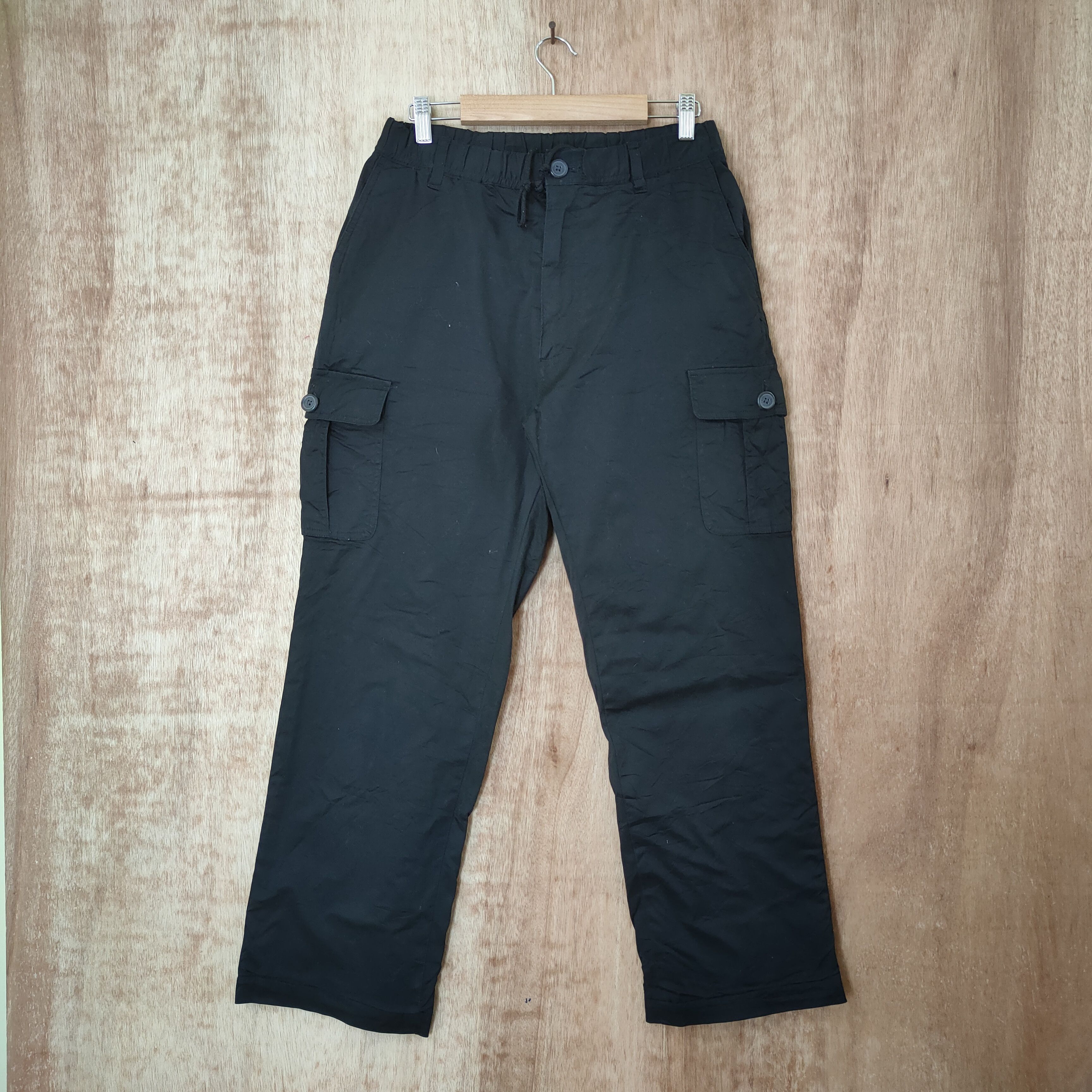 image of Selected Homme x Winter Session Comme Le Vent Homme Winter Cargo Pants in Black, Men's (Size 30)