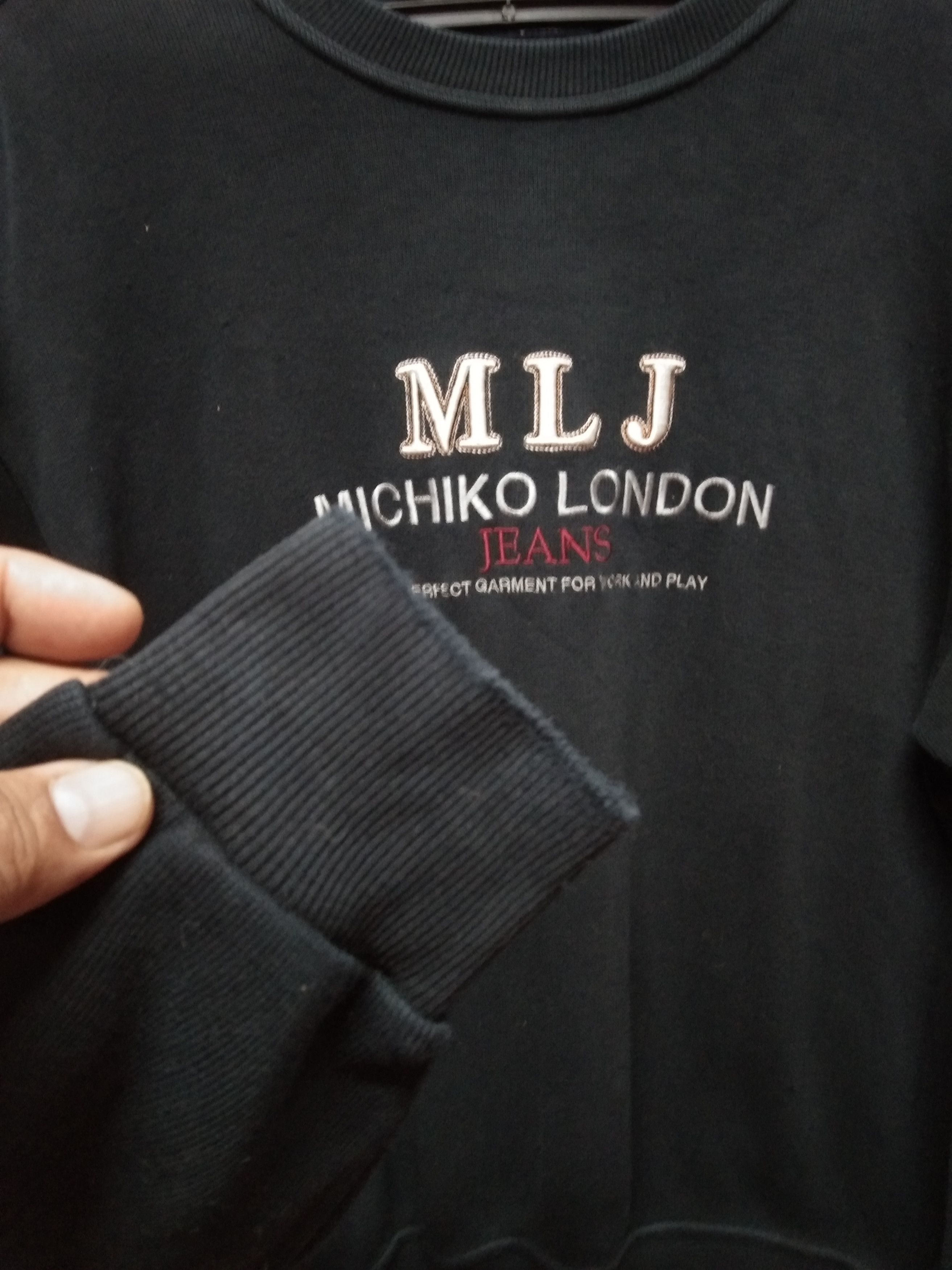 Japanese Brand × Michiko Koshino London × Vintage Vintage Michiko London Jeans Logo Embroidery Sweatshirt Size US M / EU 48-50 / 2 - 5 Thumbnail