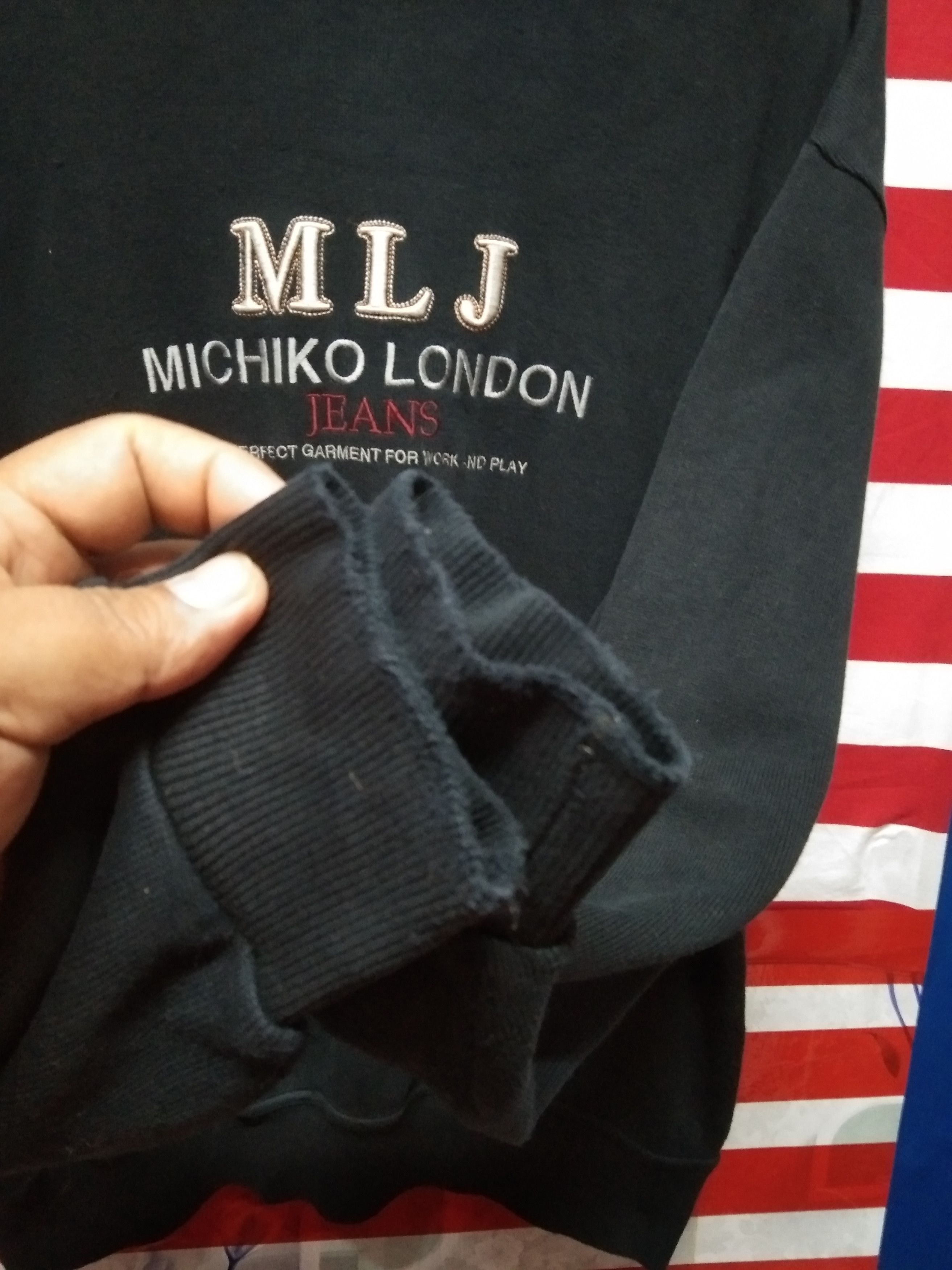 Japanese Brand × Michiko Koshino London × Vintage Vintage Michiko London Jeans Logo Embroidery Sweatshirt Size US M / EU 48-50 / 2 - 7 Thumbnail