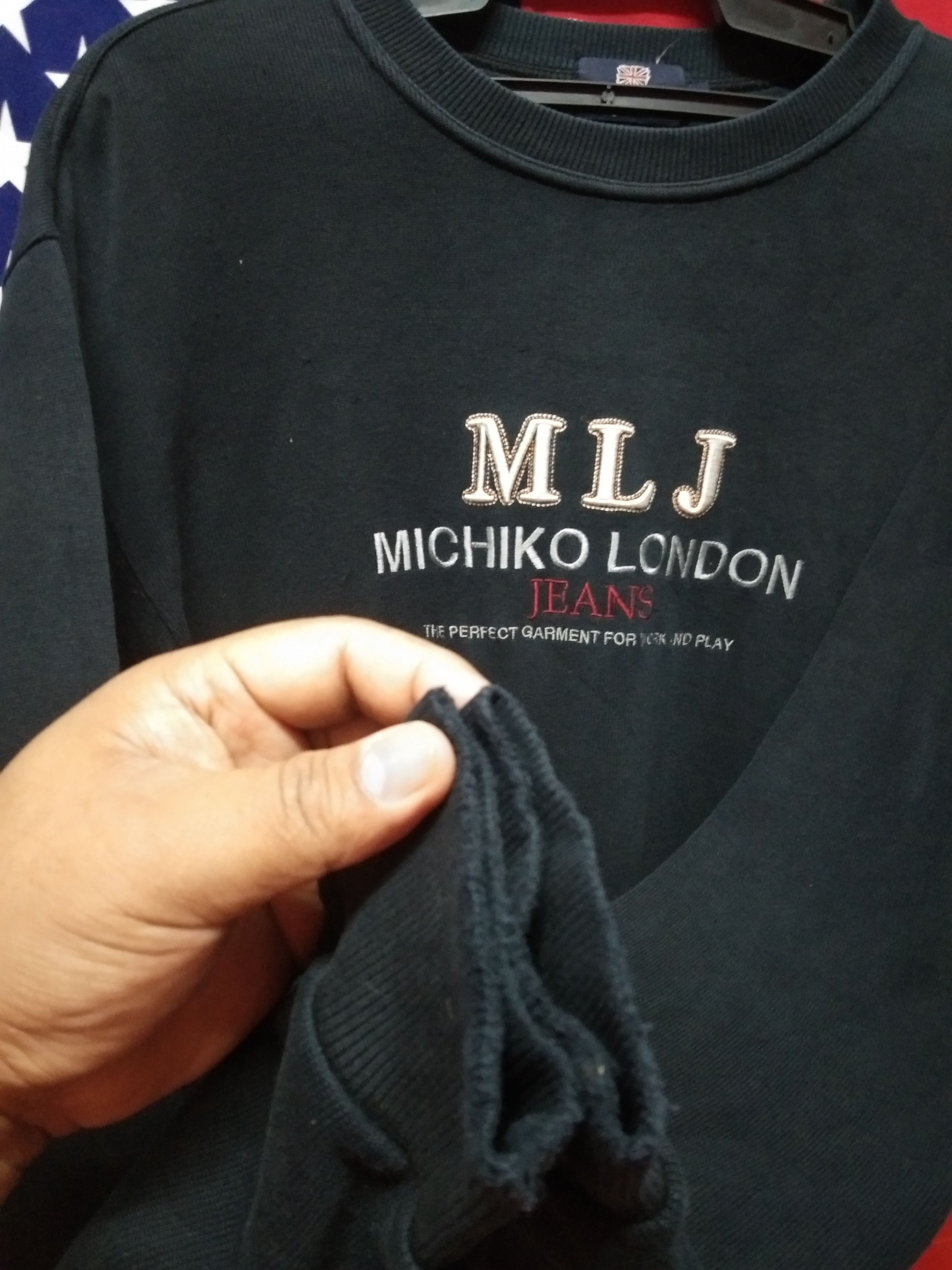 Japanese Brand × Michiko Koshino London × Vintage Vintage Michiko London Jeans Logo Embroidery Sweatshirt Size US M / EU 48-50 / 2 - 6 Thumbnail