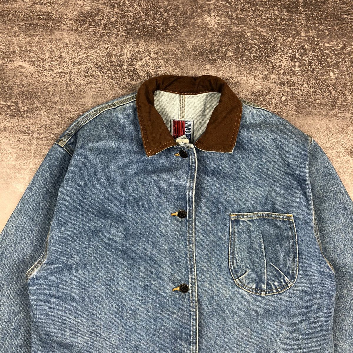 Vintage Vintage 90s Sun Belt Denim Jacket Size US M / EU 48-50 / 2 - 2 Thumbnail