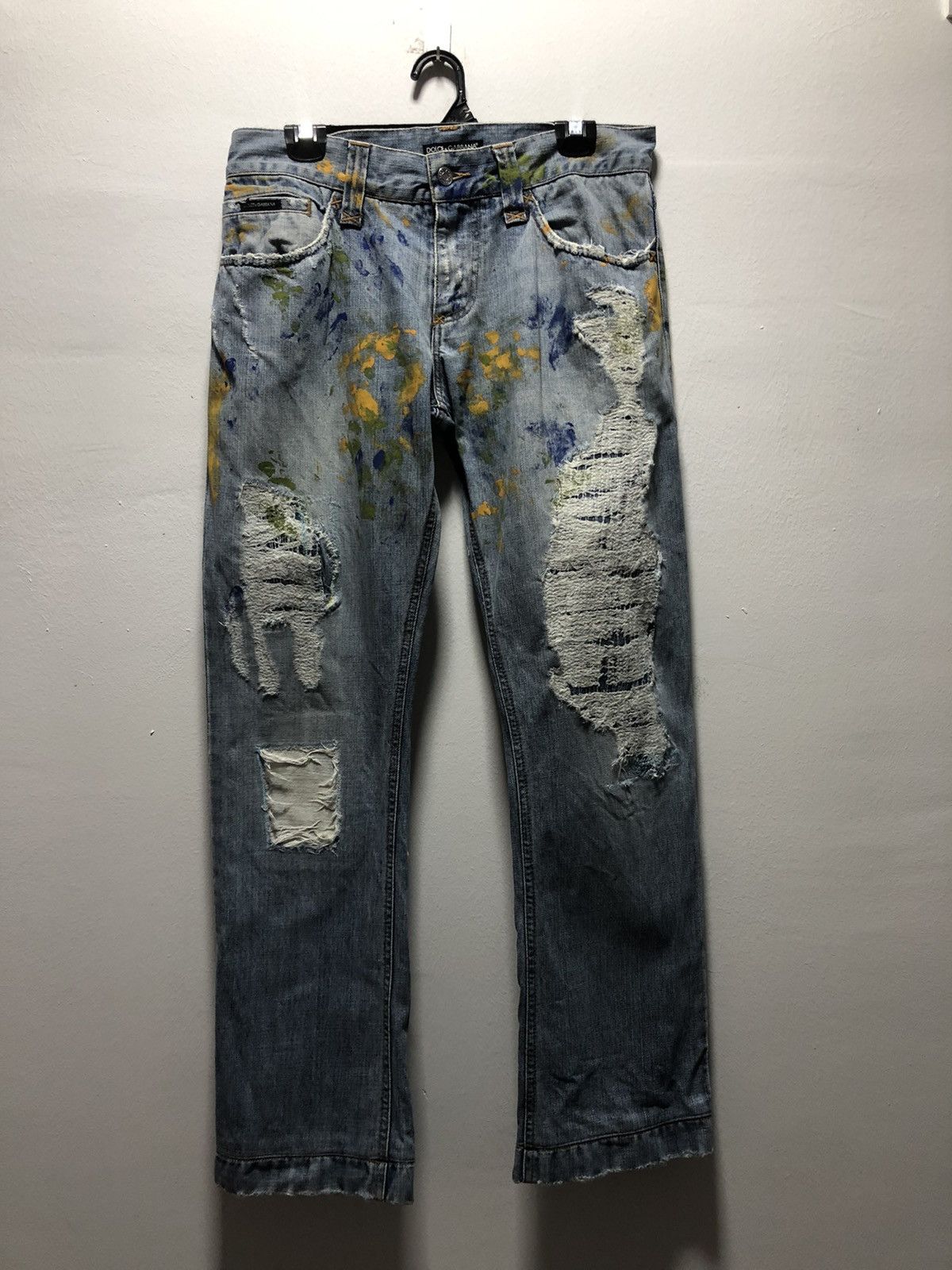 Dolce & Gabbana DOLCE & GABBANA Denim Pants Painter Distressed | Grailed