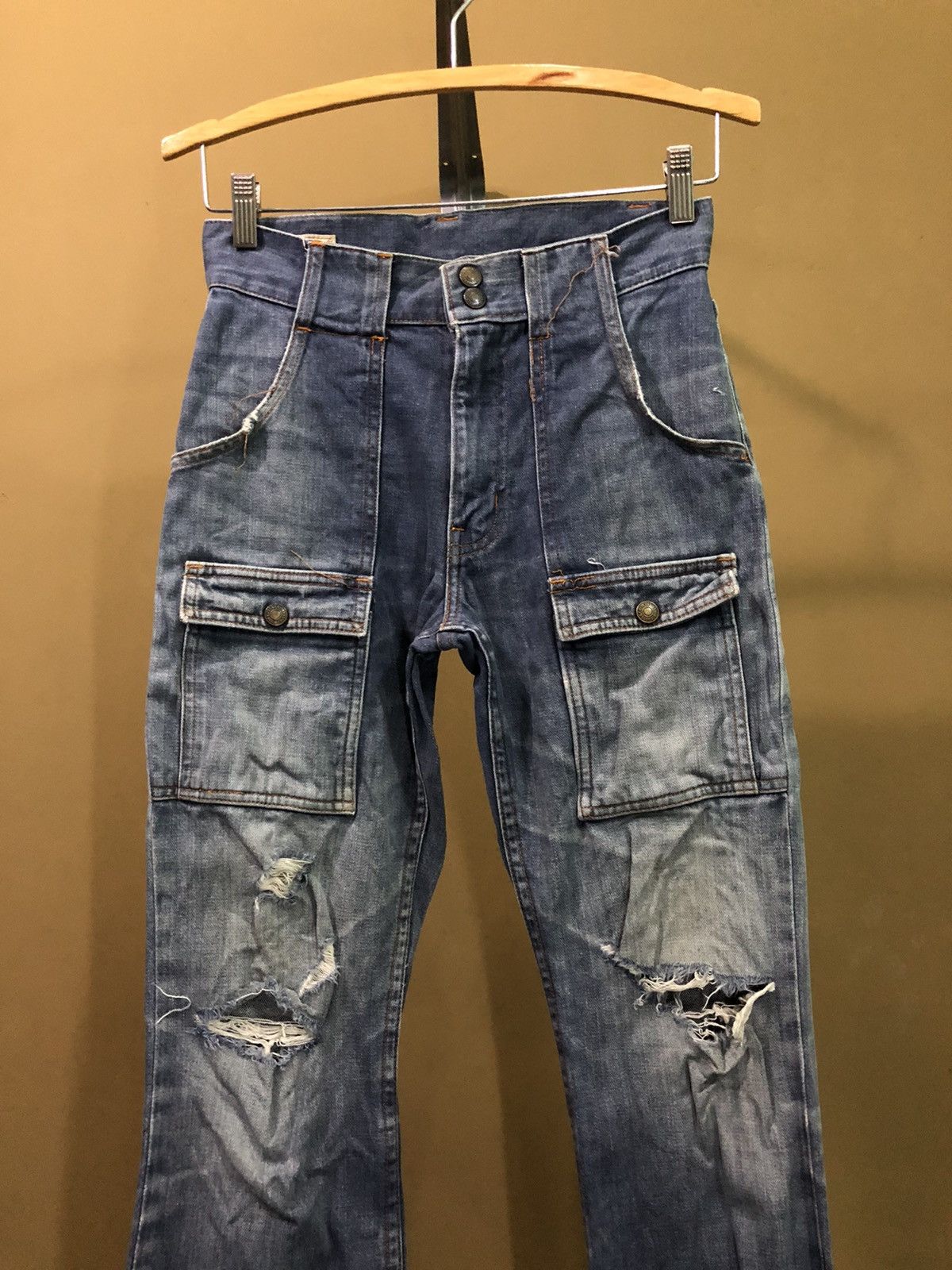 Levi's × Vintage Vintage Levis Workers Multi Pocket Distressed Denim Jeans Size US 27 - 3 Thumbnail