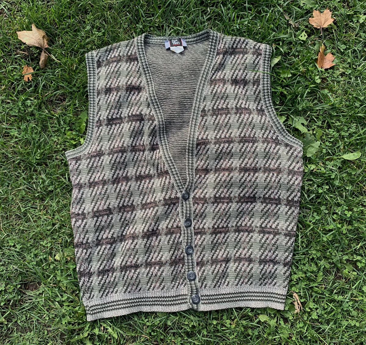 Vintage Vintage Patterned Vest (Checkered) Size US L / EU 52-54 / 3 - 1 Thumbnail