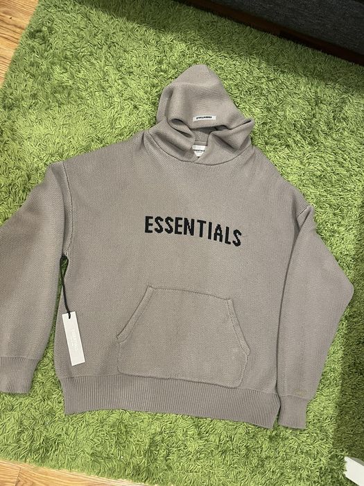 Fear of God Essentials Knit Hoodie (FW20) Cream Men's - FW20 - US